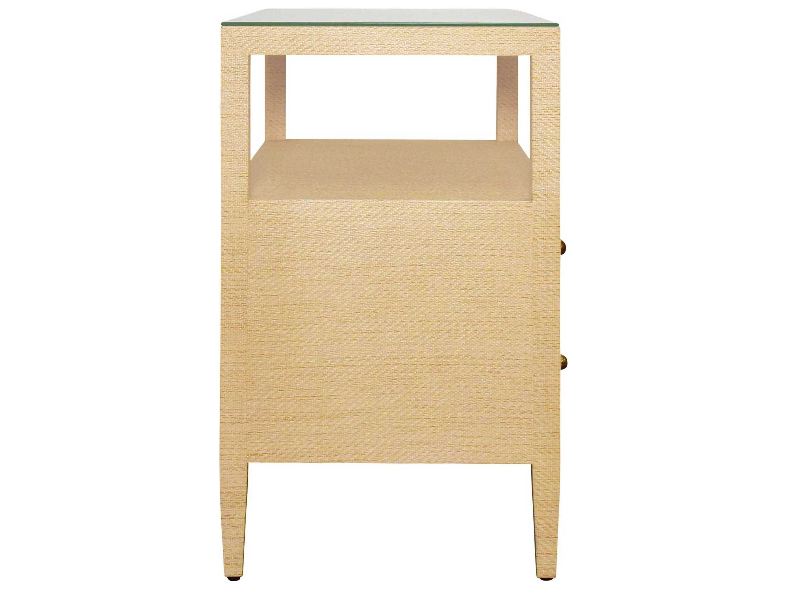 Worlds Away Rectangular Glass End Table