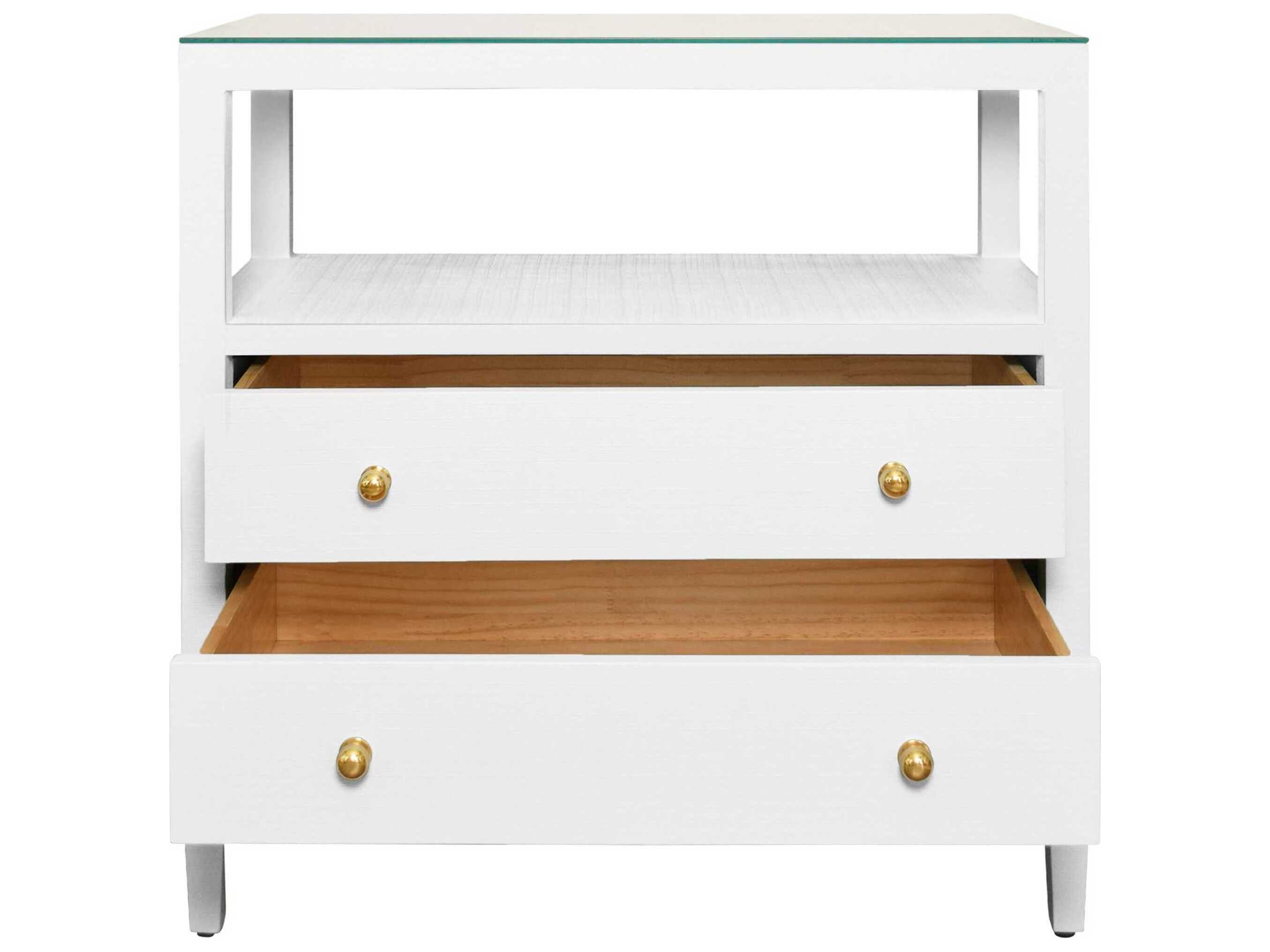 Worlds Away Rectangular Glass End Table