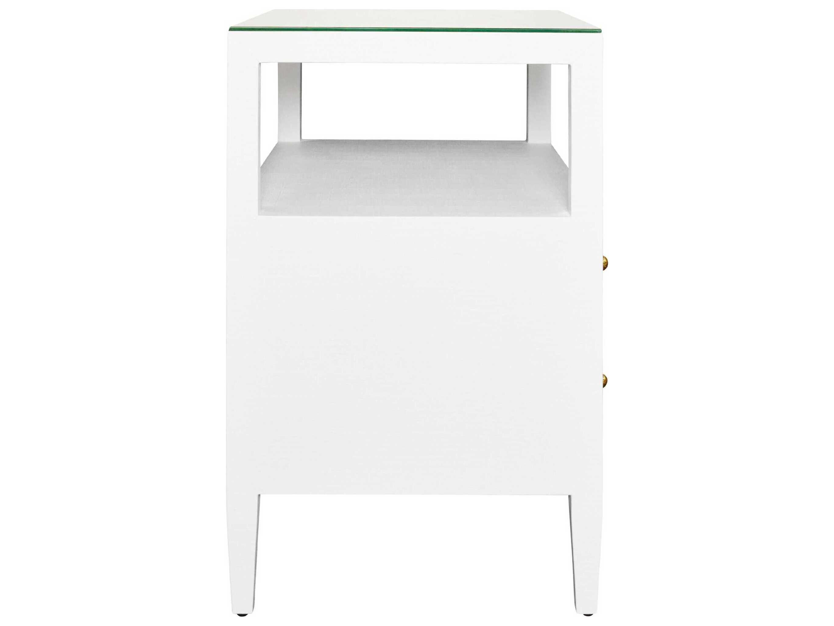 Worlds Away Rectangular Glass End Table