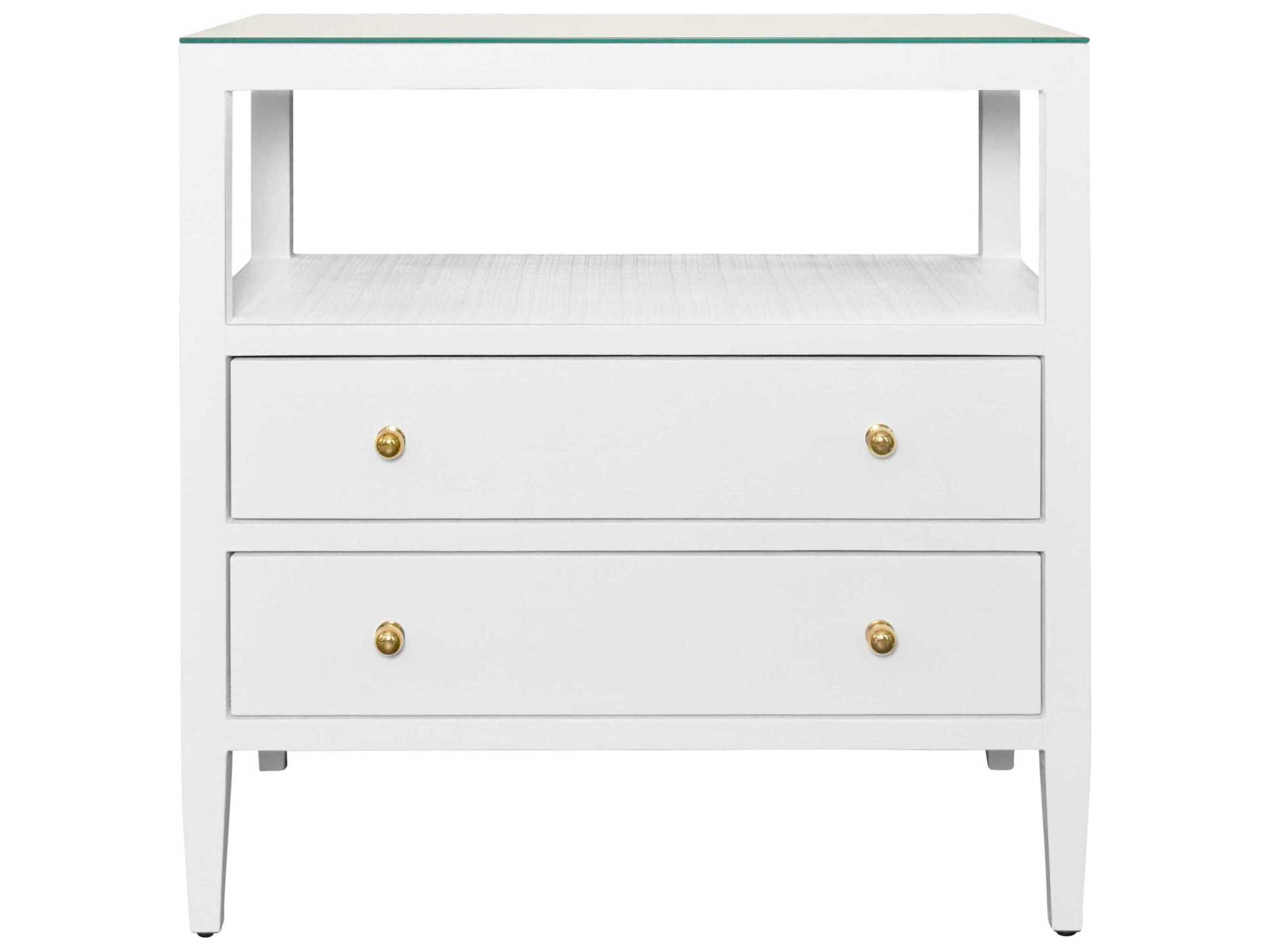 Worlds Away Rectangular Glass End Table