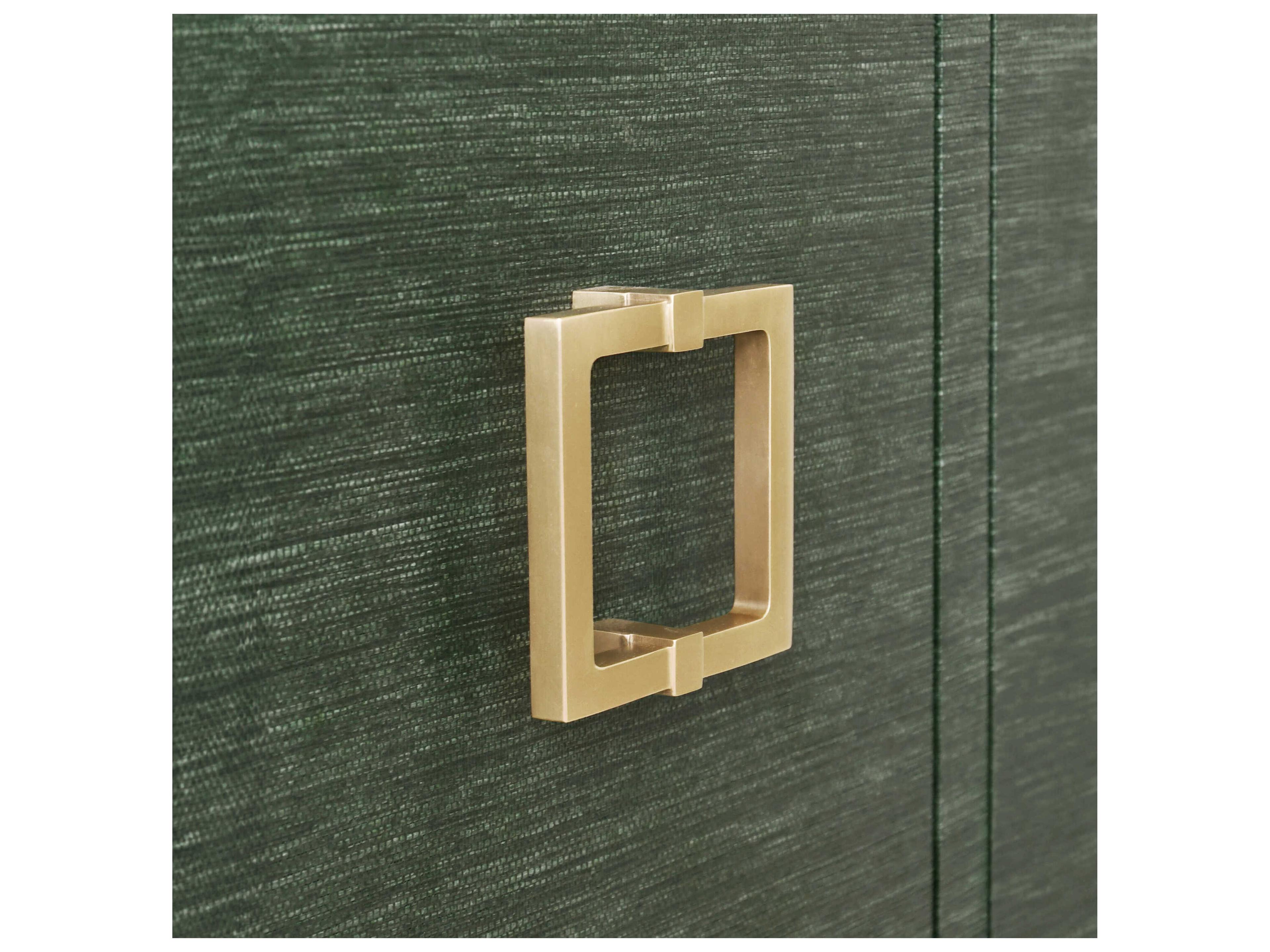 Worlds Away 62" Green Dyed Grasscloth Sideboard