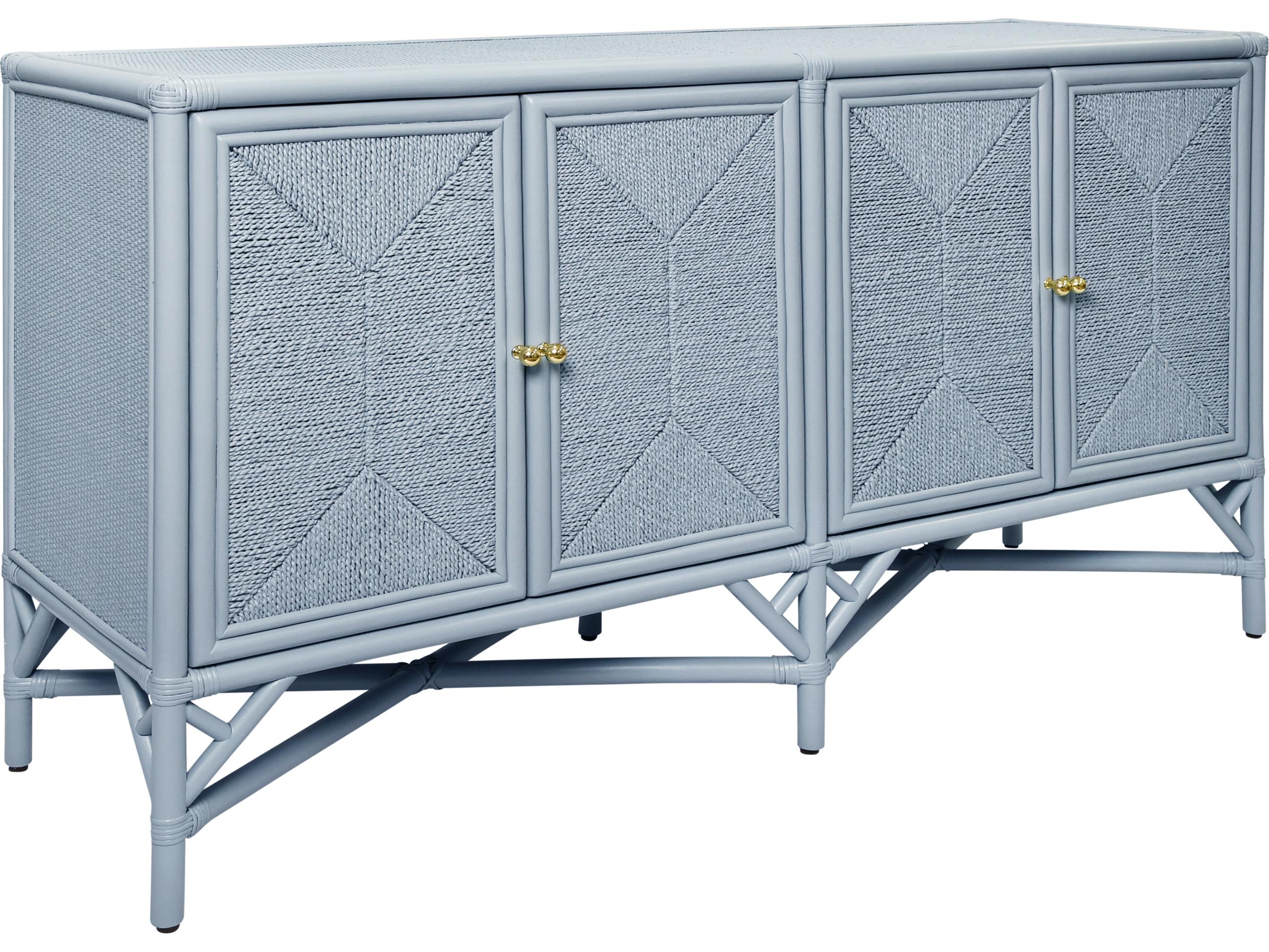 Worlds Away 60" Rattan Sideboard