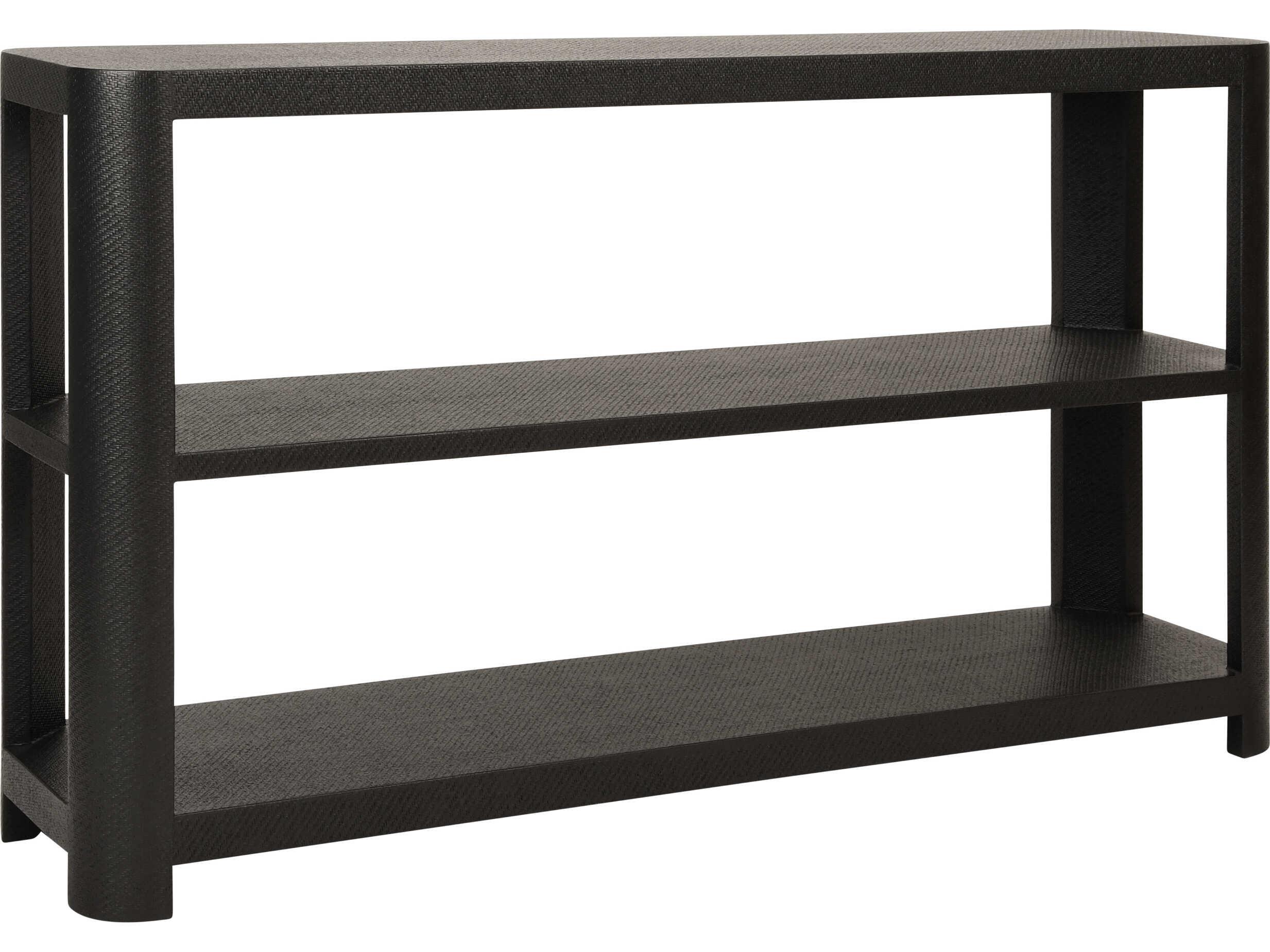 Worlds Away Emery Rectangular Wood Black Console Table