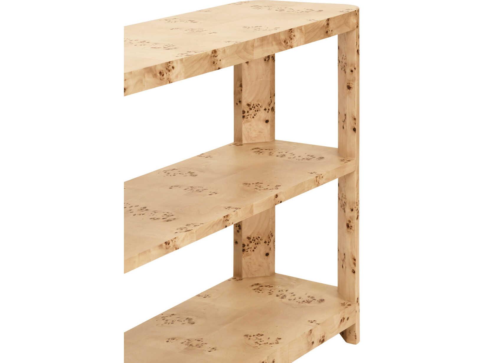 Worlds Away Emery Rectangular Wood Brown Console Table