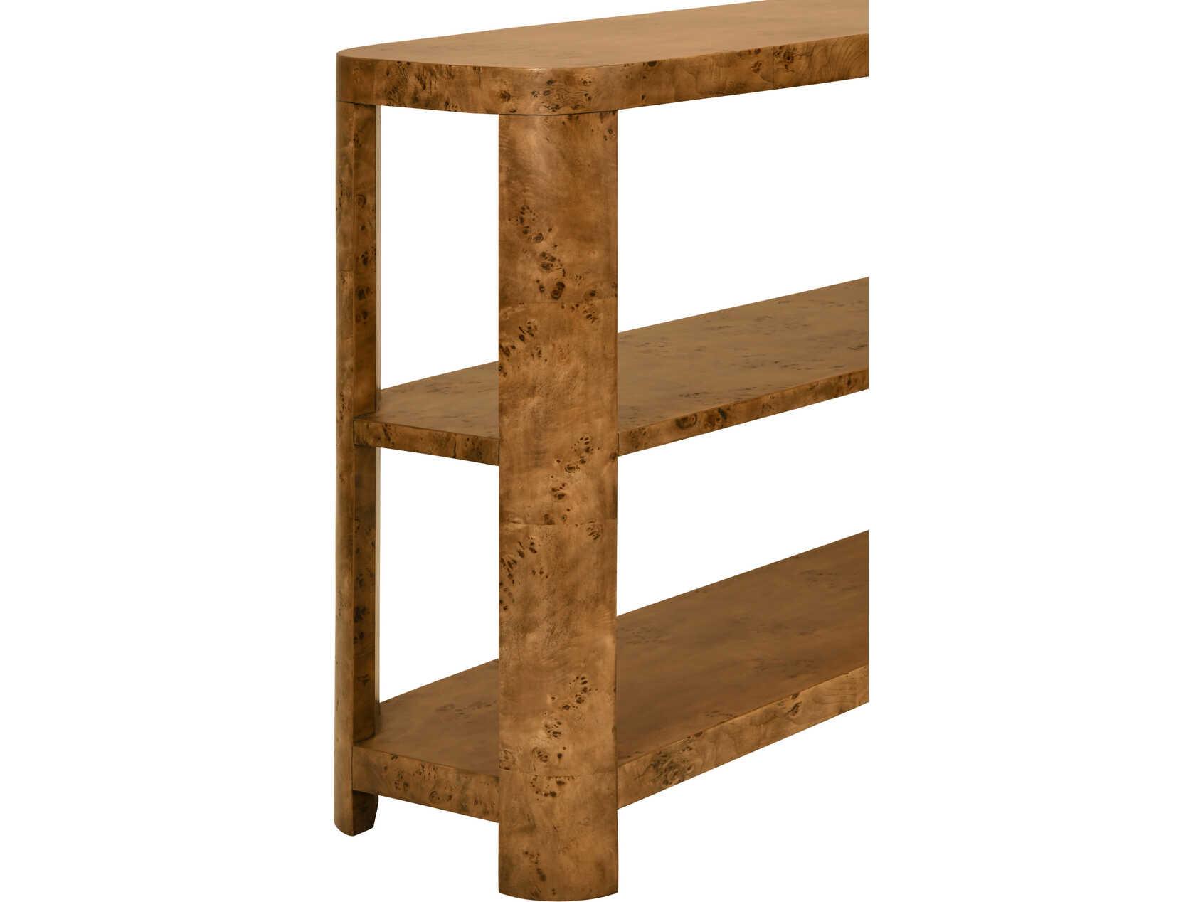 Worlds Away Emery Rectangular Wood Brown Console Table