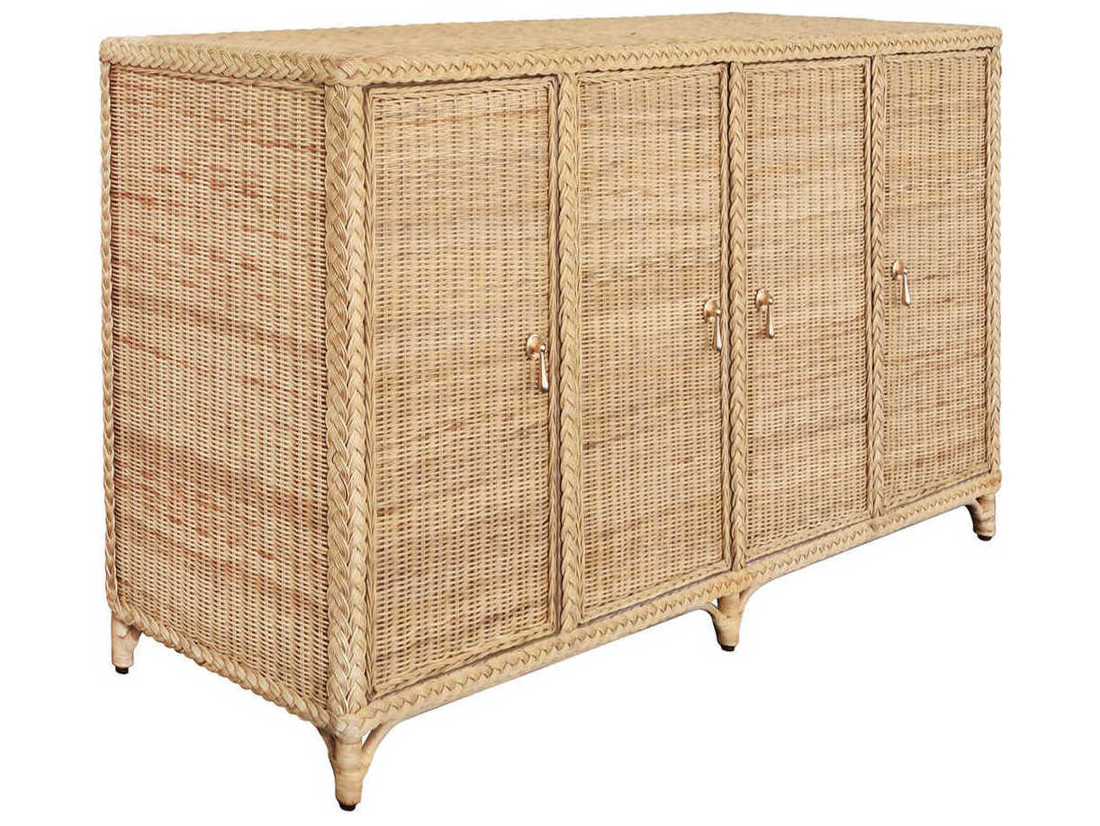 Worlds Away Rattan 62" Sideboard