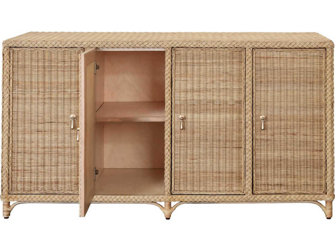 Worlds Away Rattan 62" Sideboard