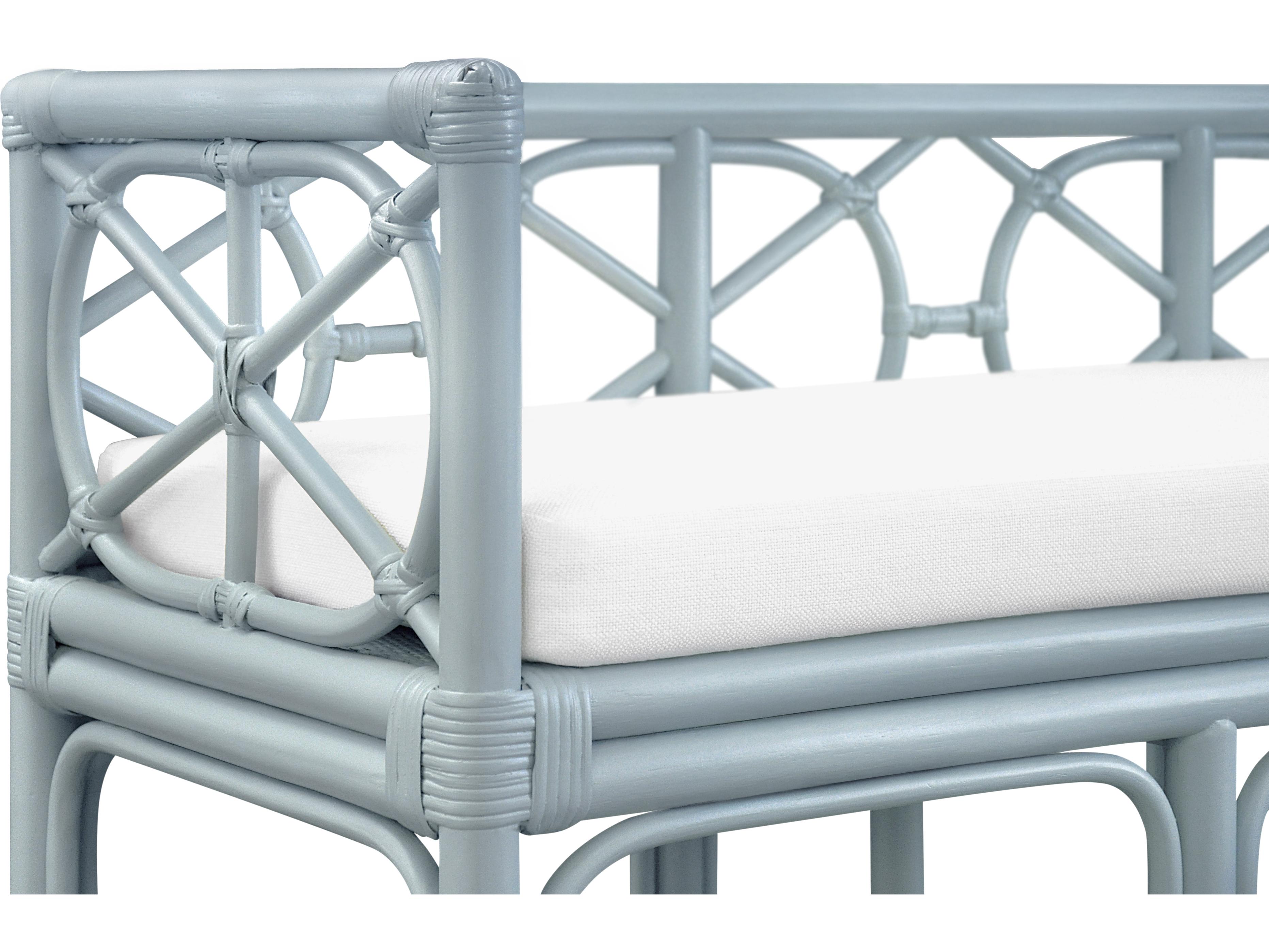 Worlds Away Blue Upholstered Accent Bench