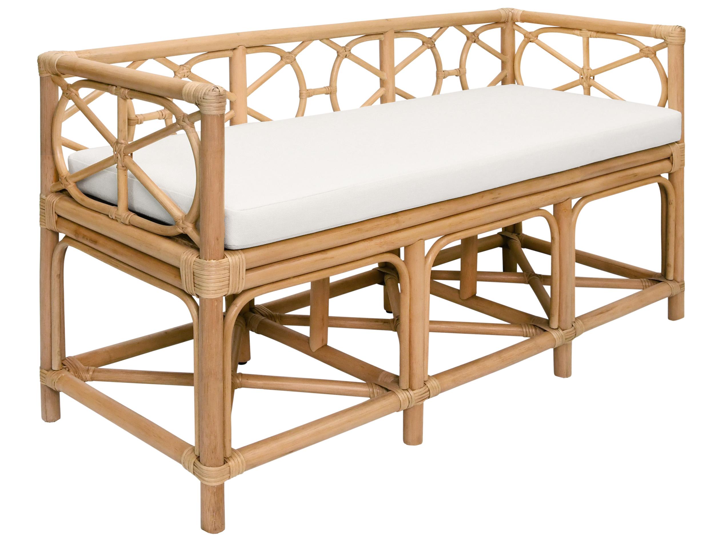 Worlds Away Brown Upholstered Accent Bench