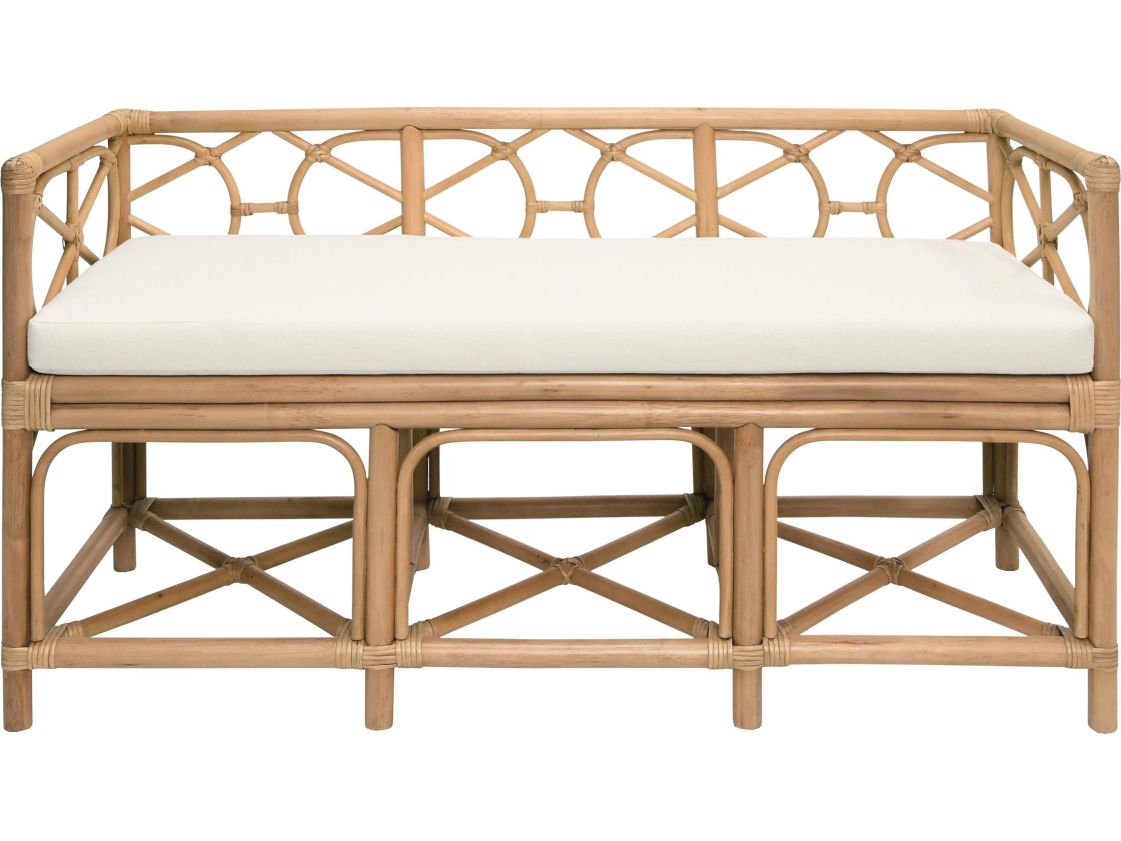 Worlds Away Brown Upholstered Accent Bench