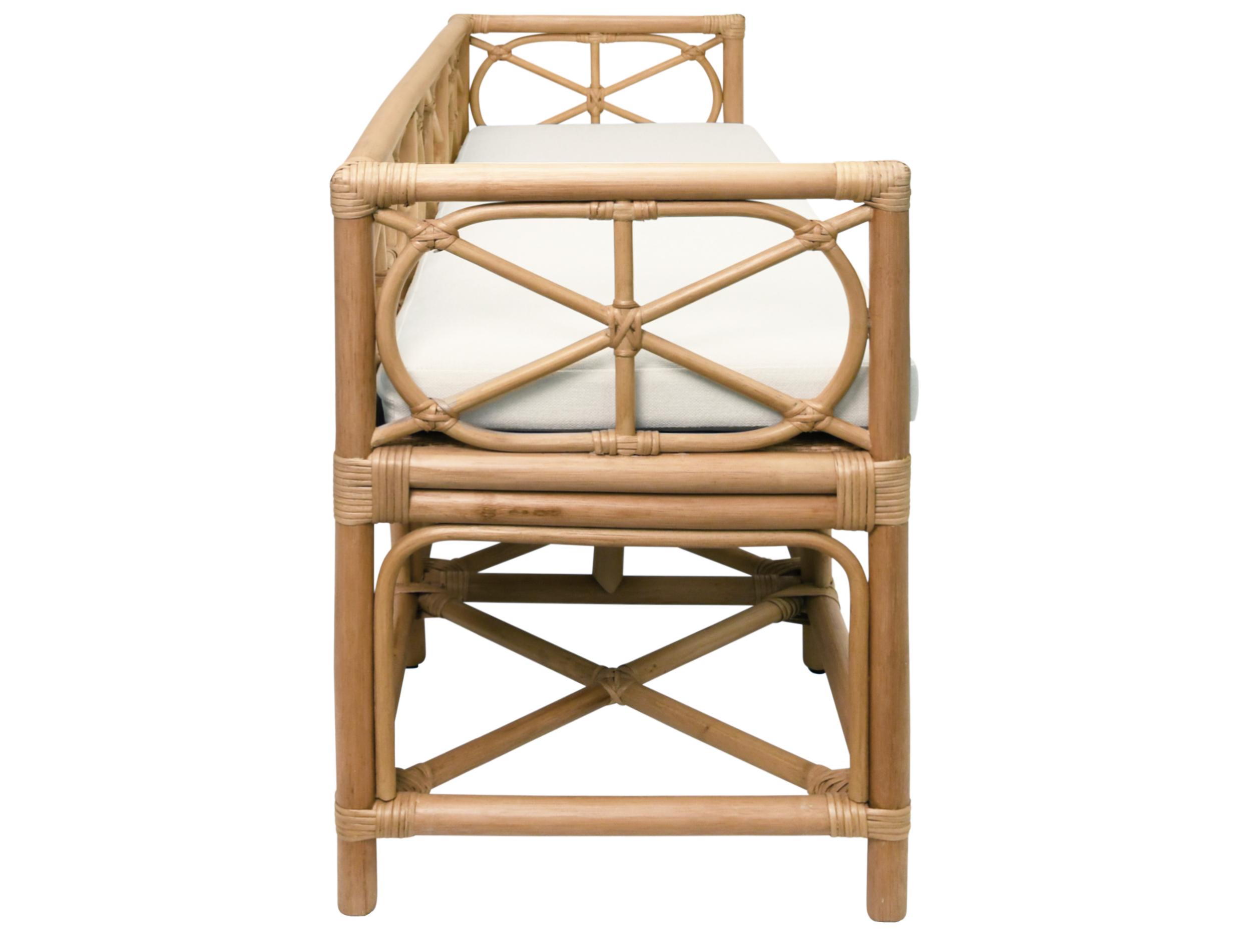 Worlds Away Brown Upholstered Accent Bench