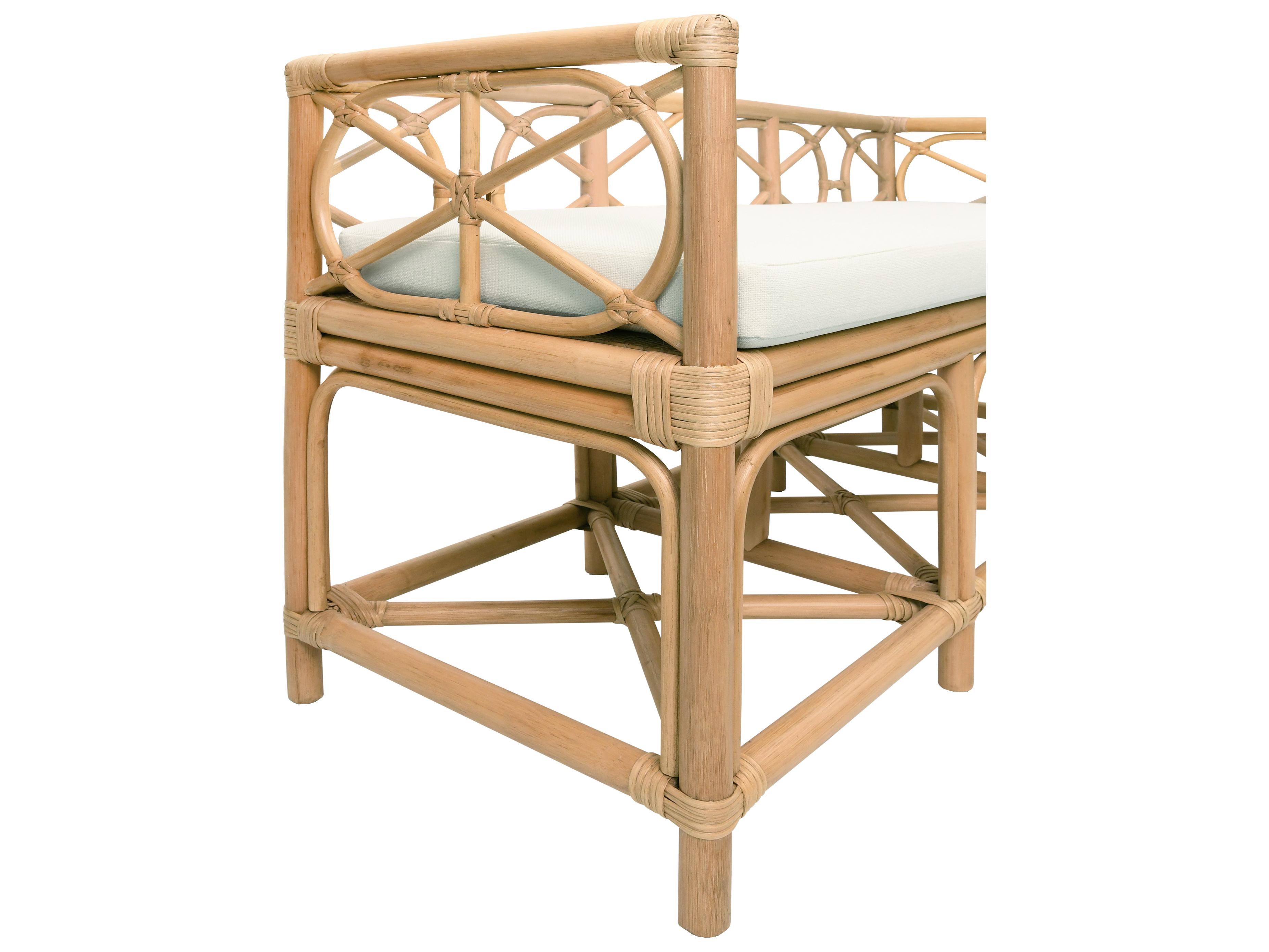 Worlds Away Brown Upholstered Accent Bench