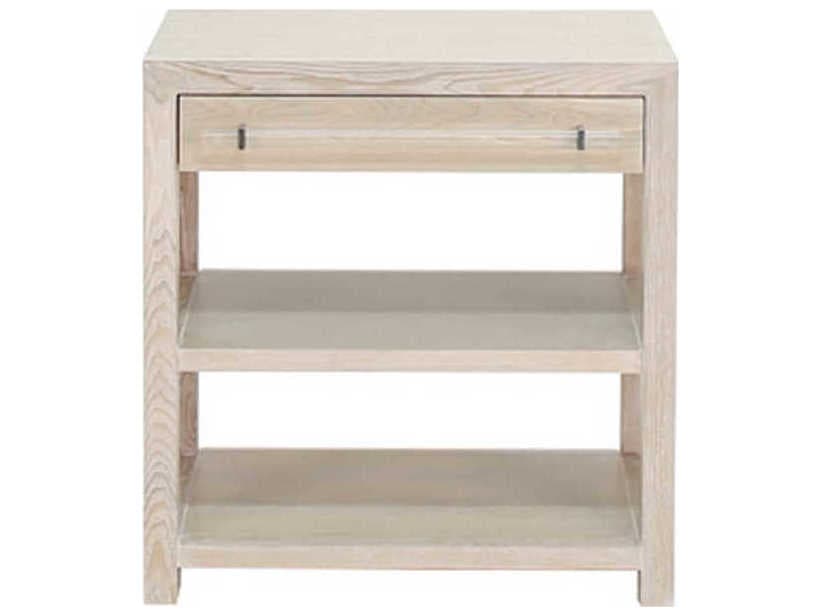 Worlds Away Rectangular Wood Acrylic & Nickel Cerused Oak End Table