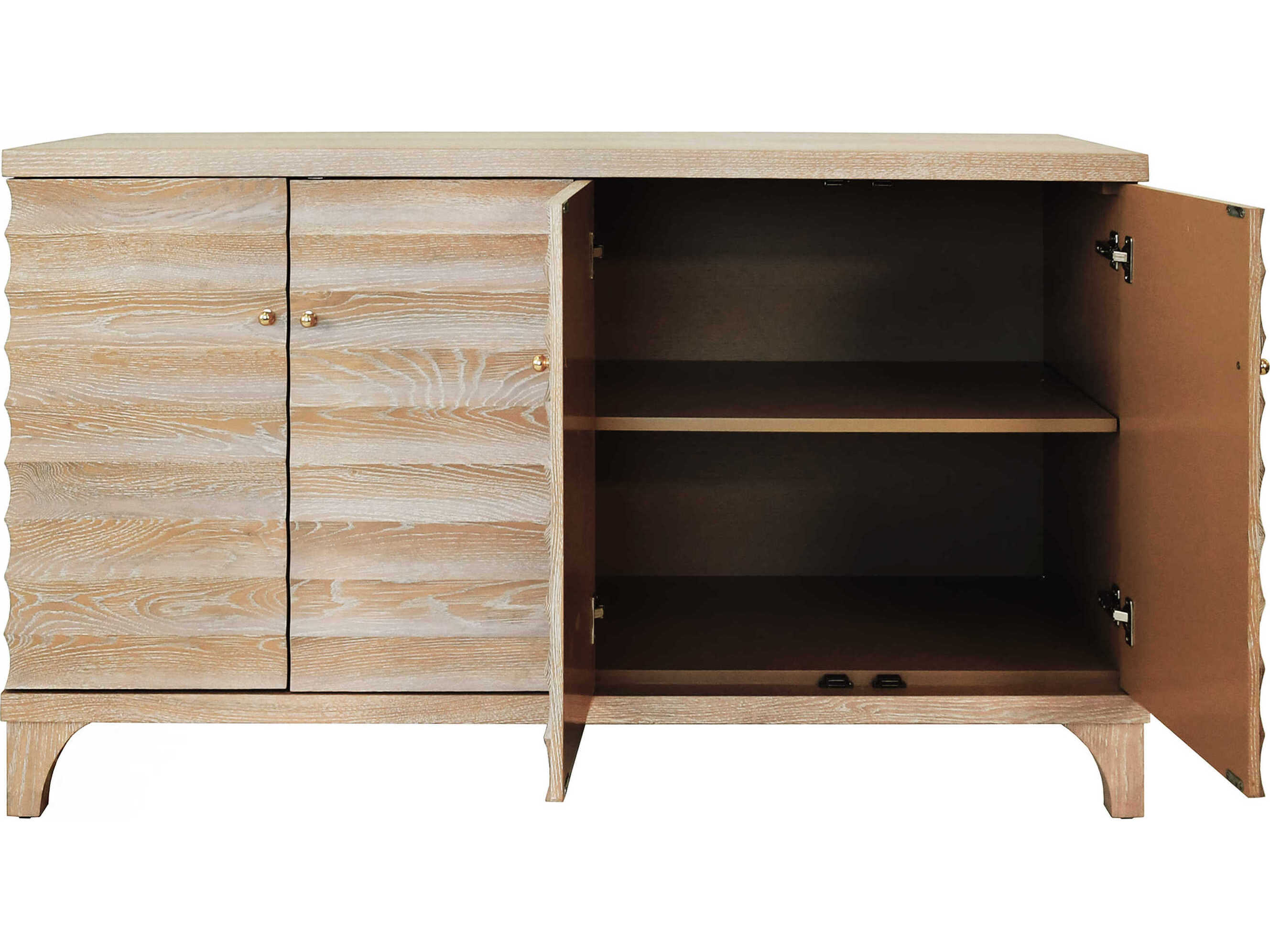 Worlds Away 60" Cerused Oak Sideboard