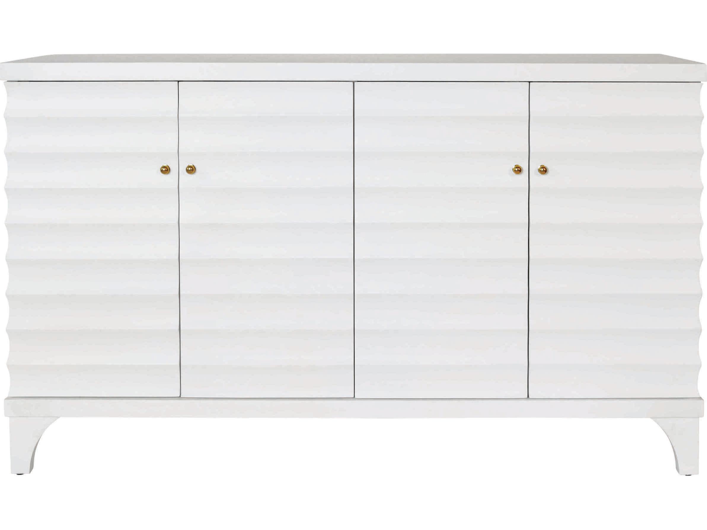 Worlds Away 60" Matte White Lacquer Sideboard