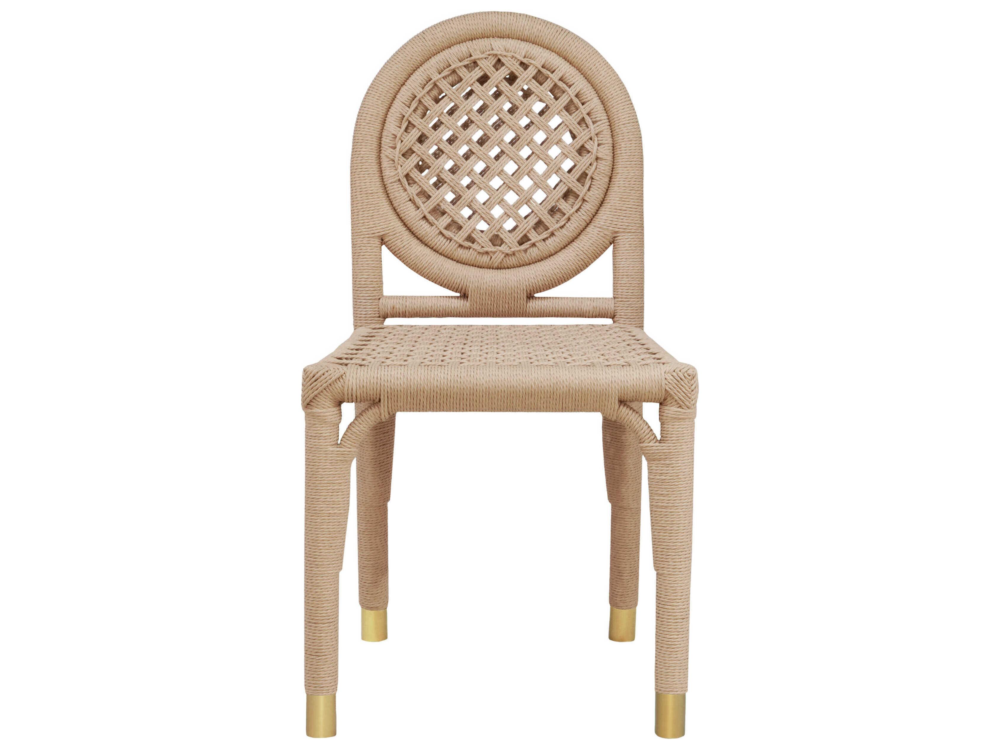 Worlds Away Rattan Natural Side Dining Chair