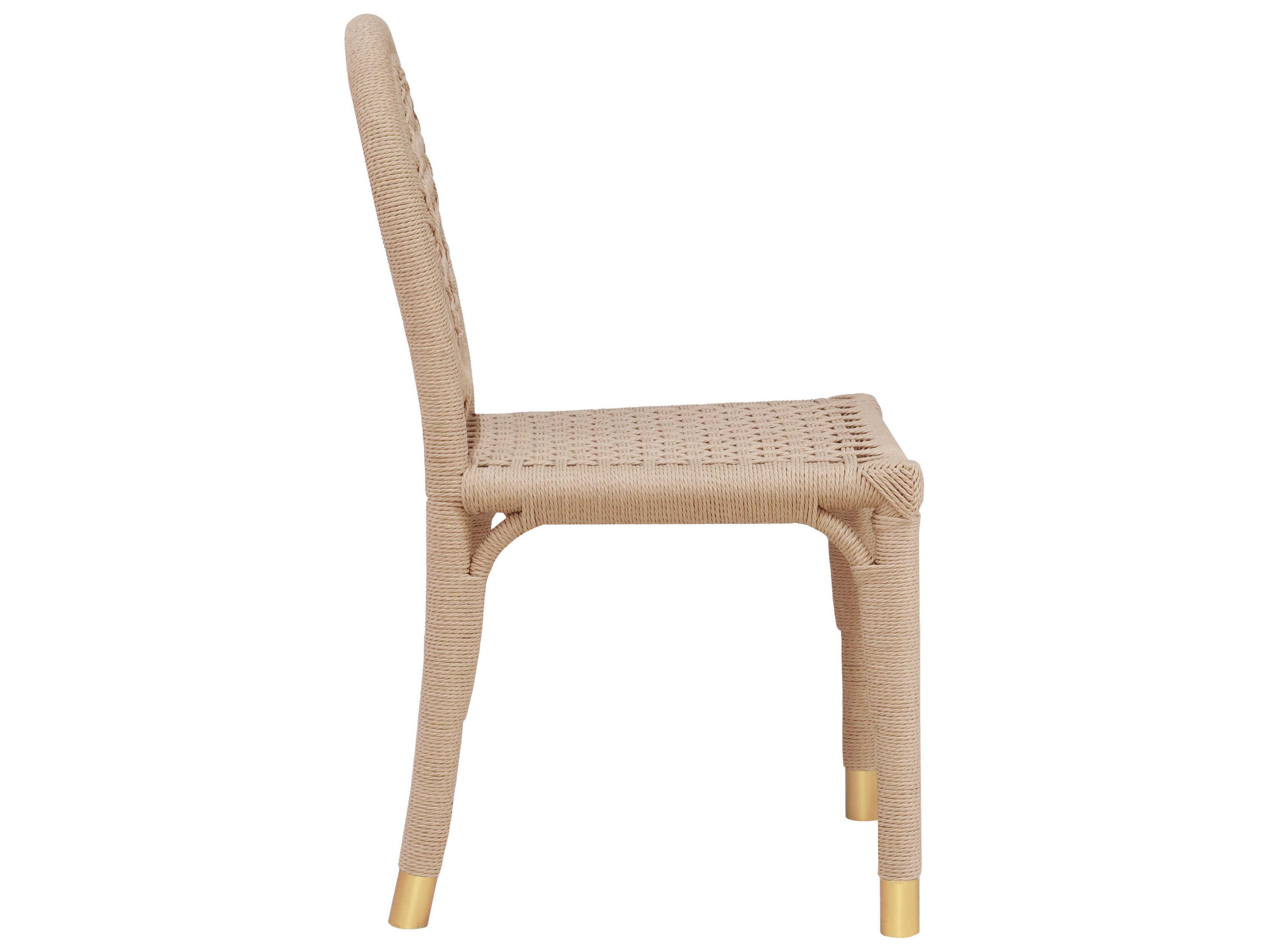 Worlds Away Rattan Natural Side Dining Chair