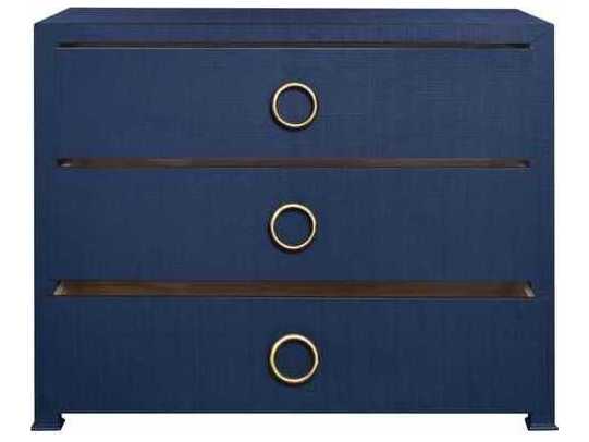 Worlds Away 3-Drawers Blue Hardwood Dresser