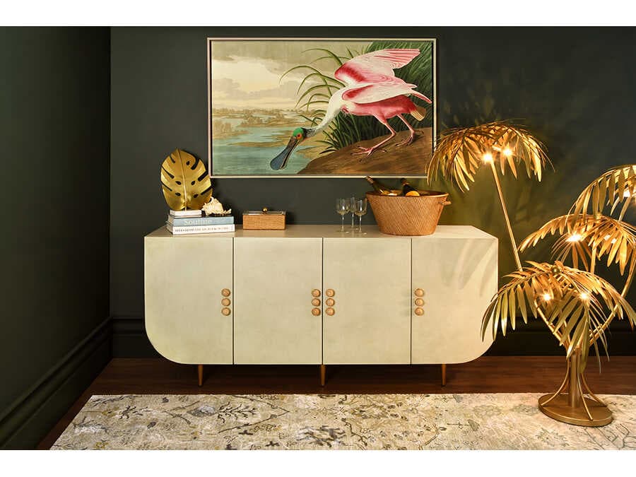 Worlds Away Gilda Brass Floor Lamp