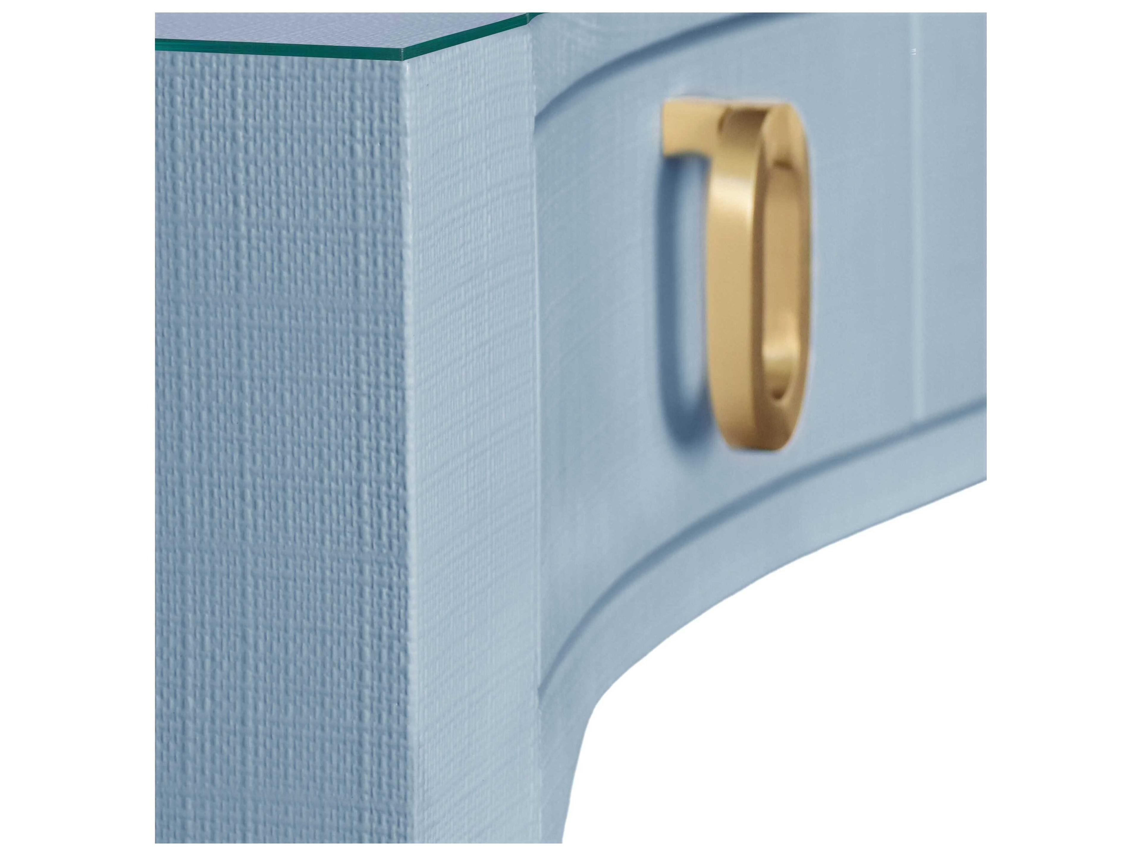 Worlds Away Blue Hardwood Secretary Desk