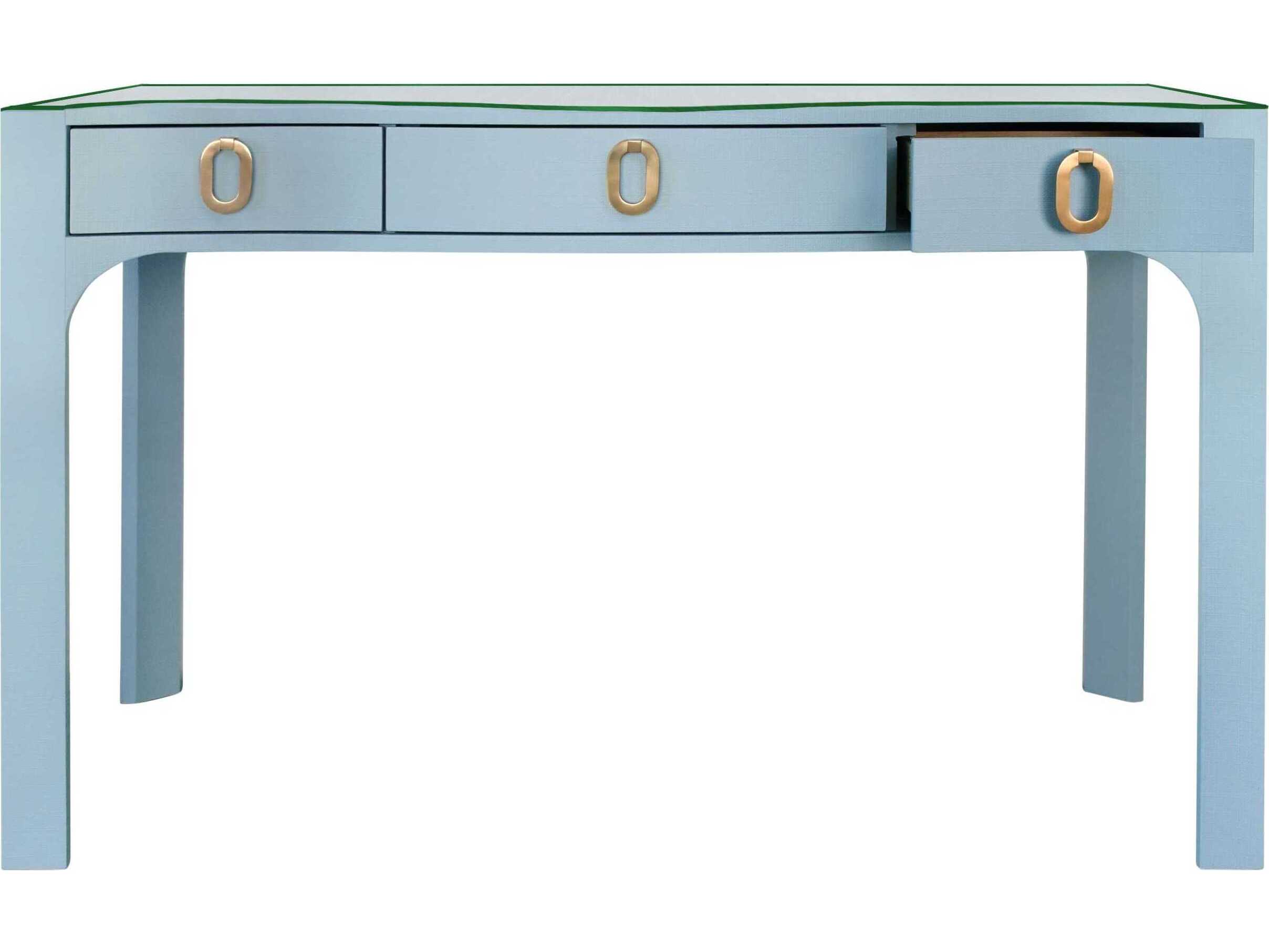 Worlds Away Blue Hardwood Secretary Desk