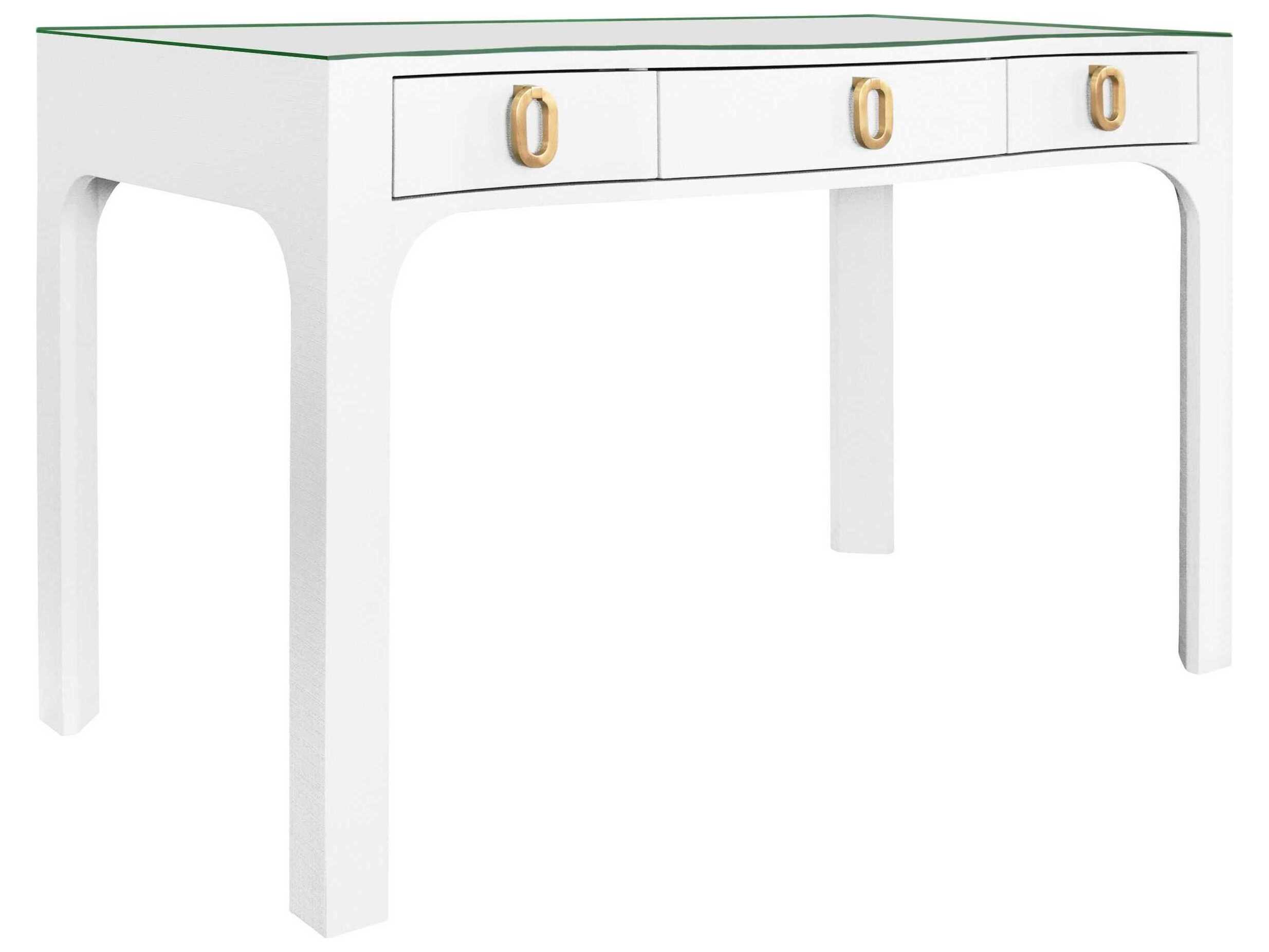 Worlds Away White Hardwood Secretary Desk