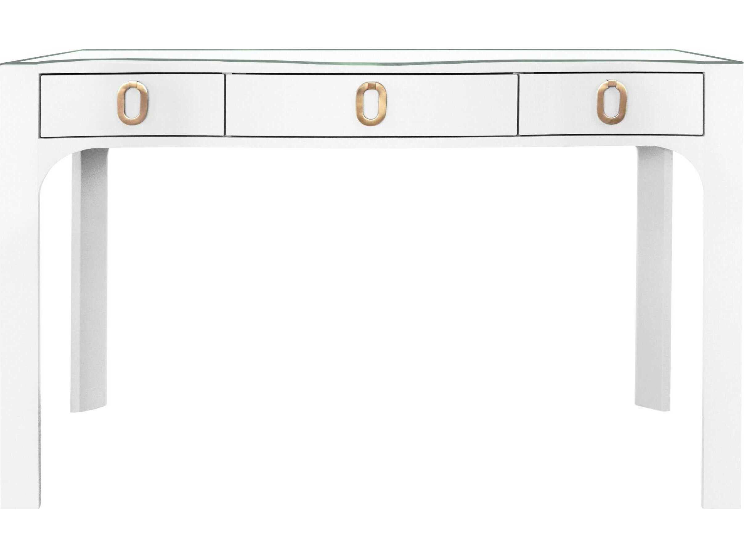 Worlds Away White Hardwood Secretary Desk