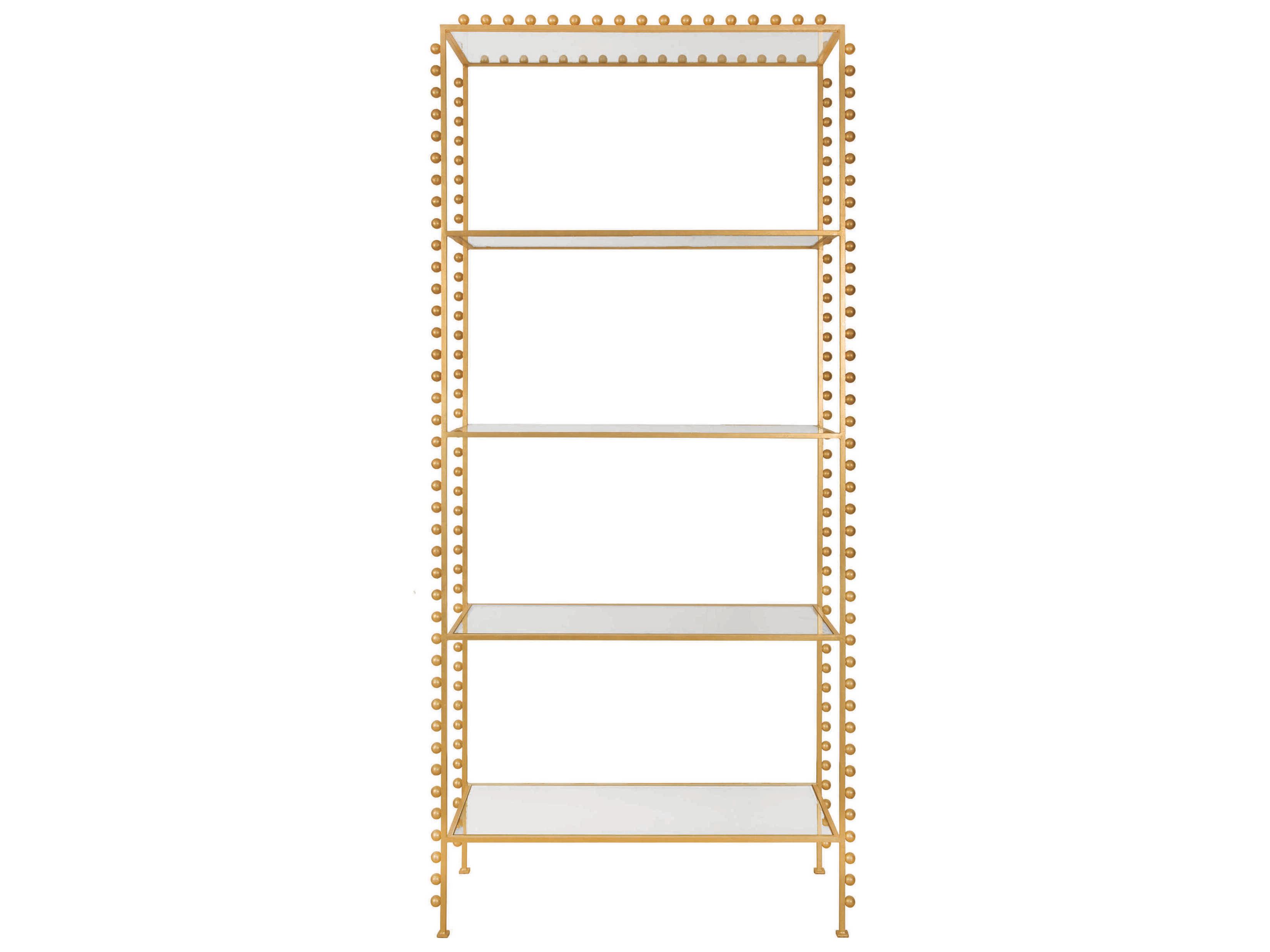 Worlds Away Ball Lined Gold Leaf Etagere