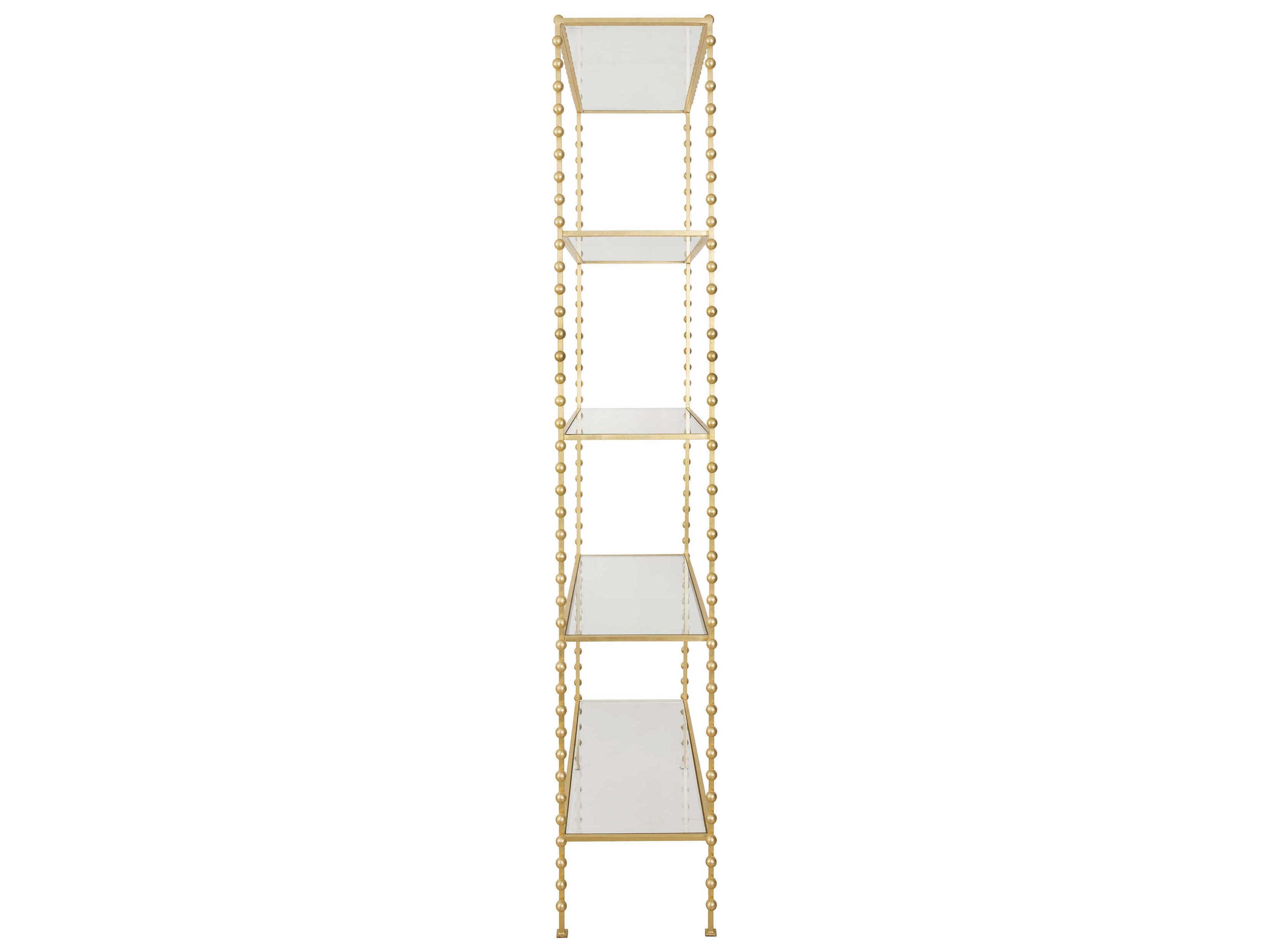 Worlds Away Ball Lined Gold Leaf Etagere