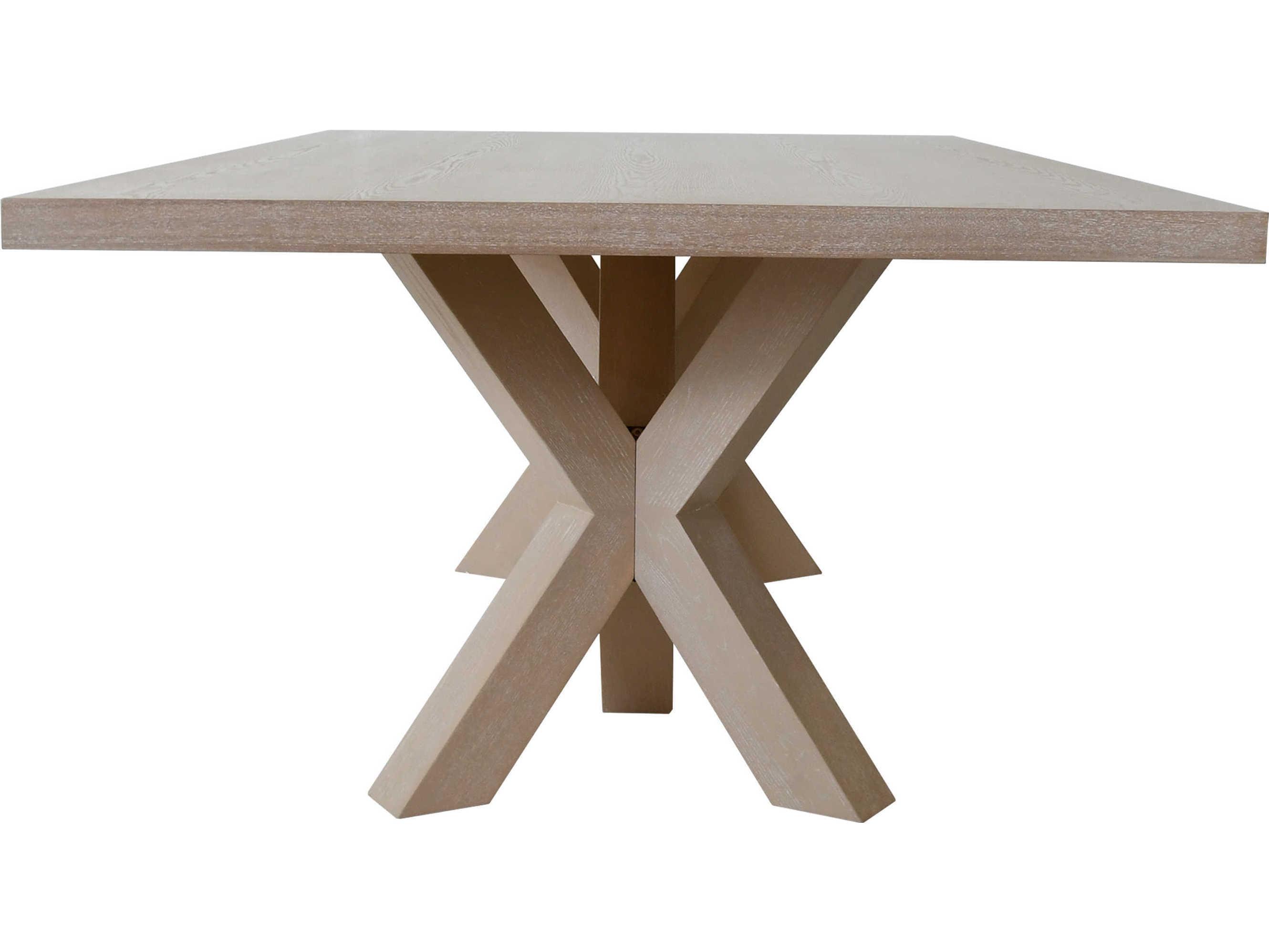 Worlds Away Rectangular Wood Cerused Oak Dining Table