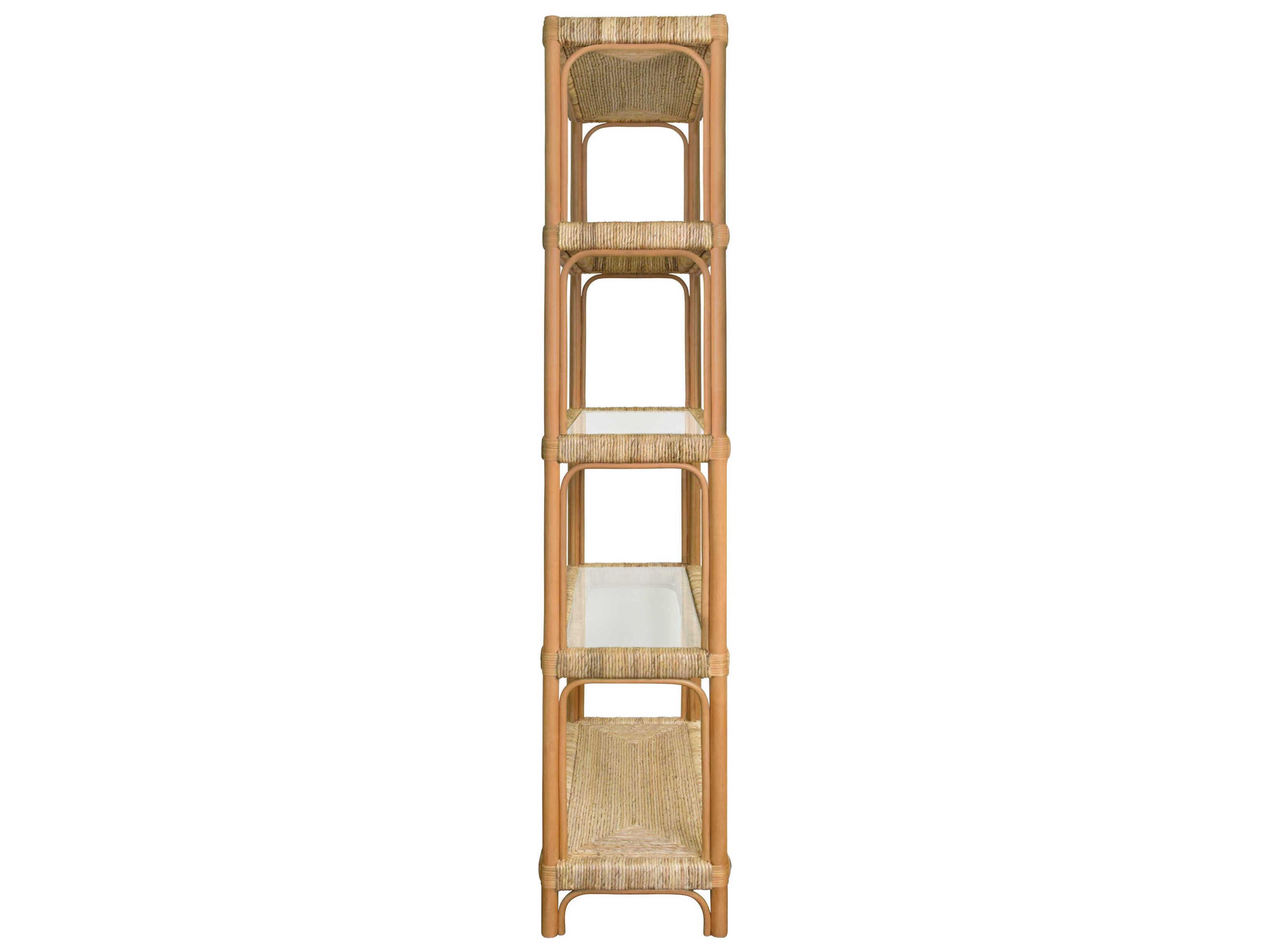 Worlds Away Natural Rattan Etagere