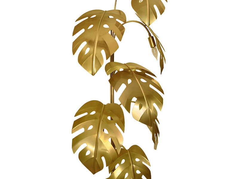 Worlds Away Iggy Monstera Tree Brass Floor Lamp