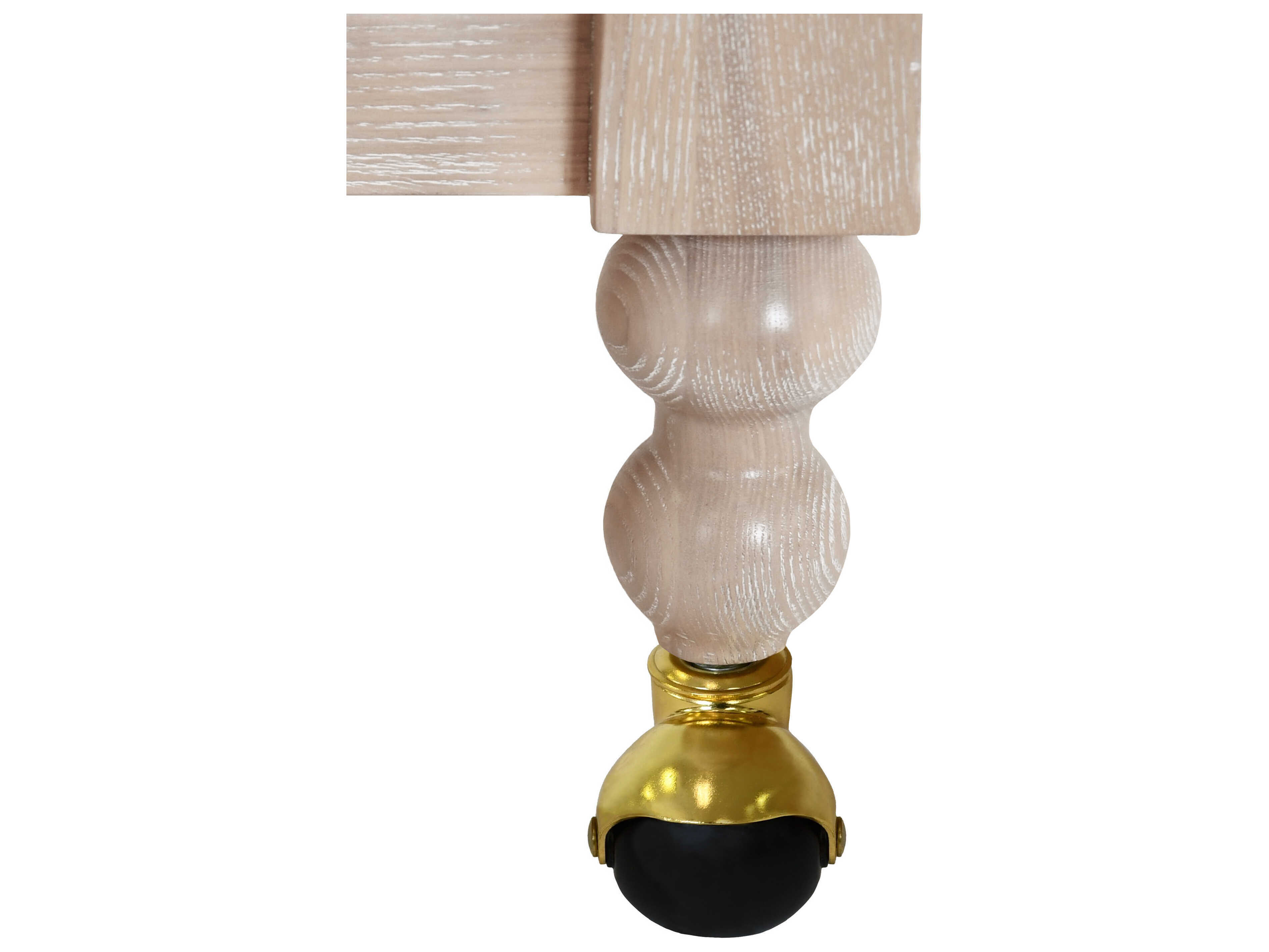 Worlds Away Glass Brown Cerused Oak Bar Cart