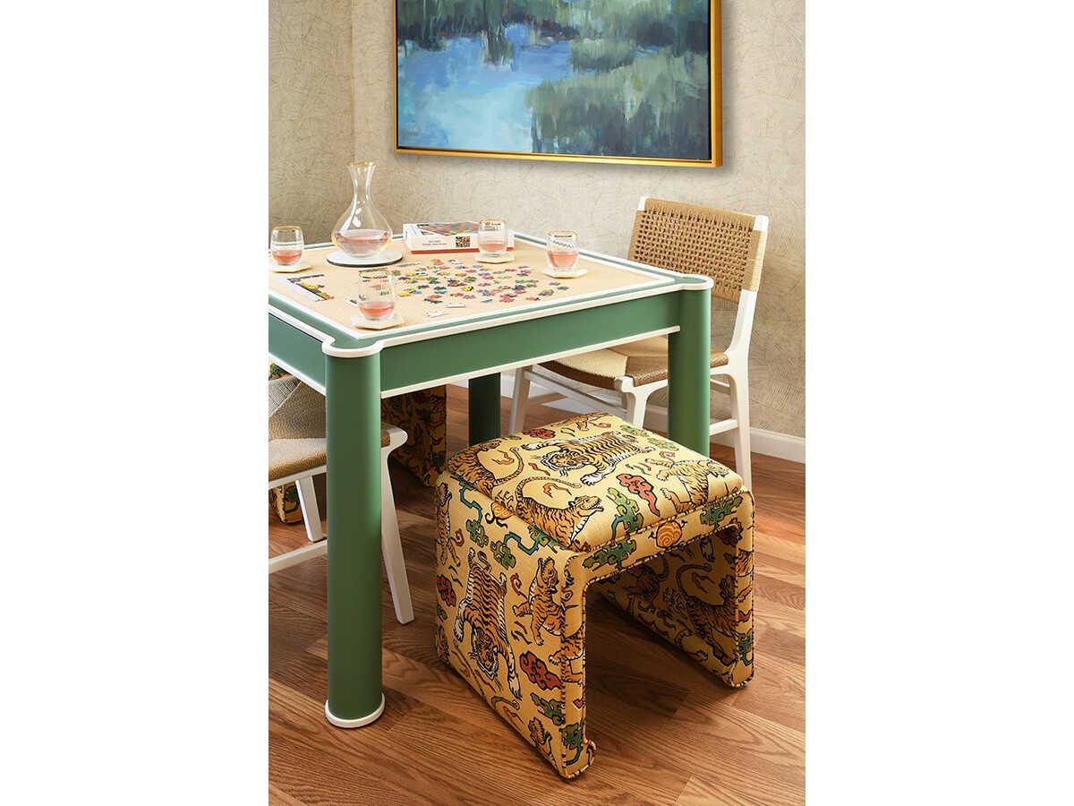 Worlds Away Jackie Solid Wood Green Dining Table