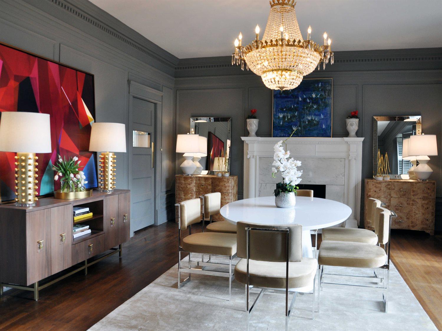 Worlds Away Oval Wood Dining Table