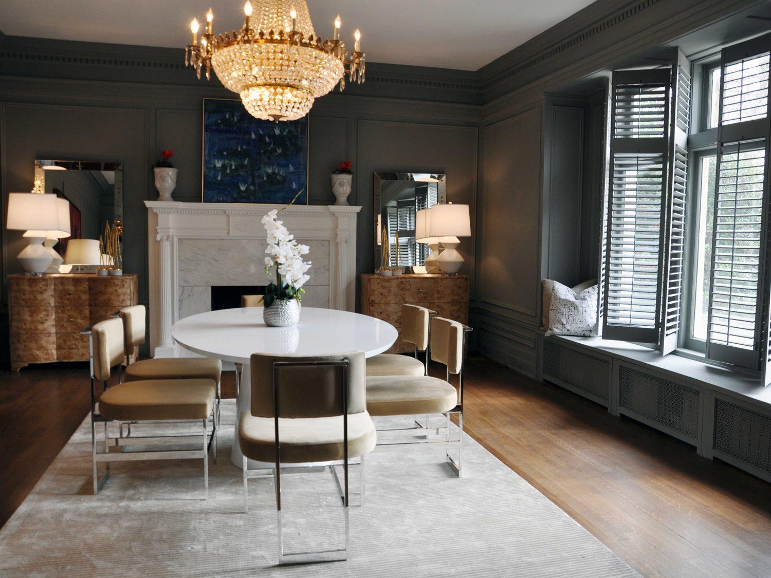 Worlds Away Oval Wood Dining Table