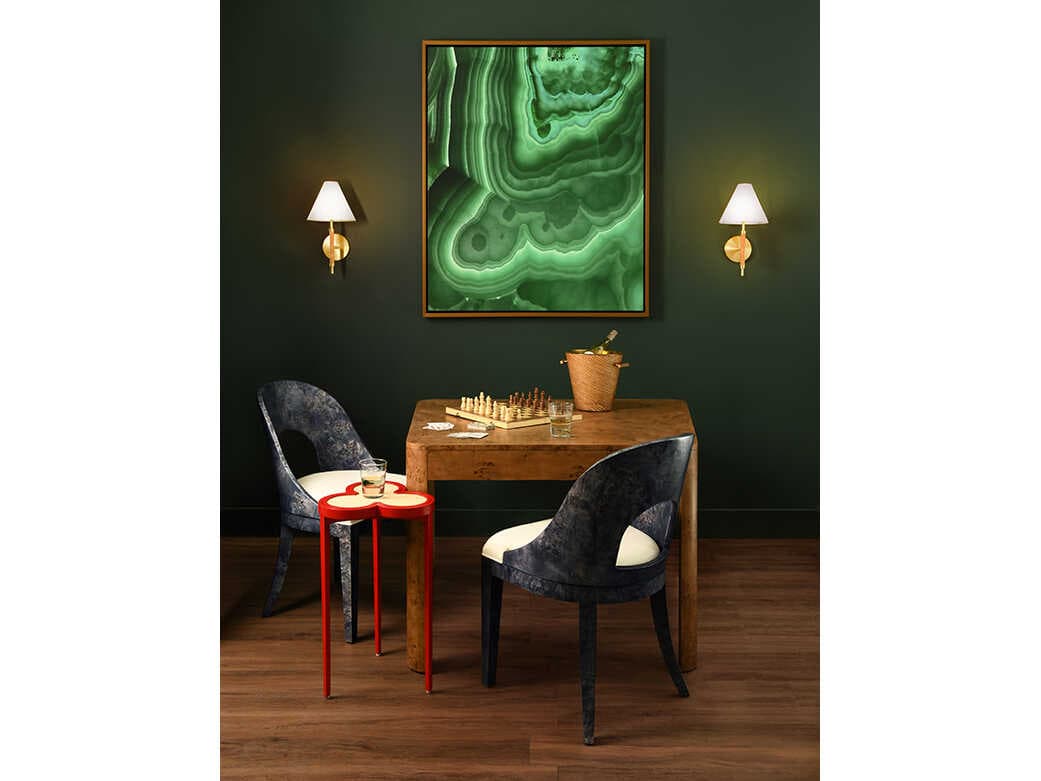 Worlds Away Jett Burlwood Brown Dining Table