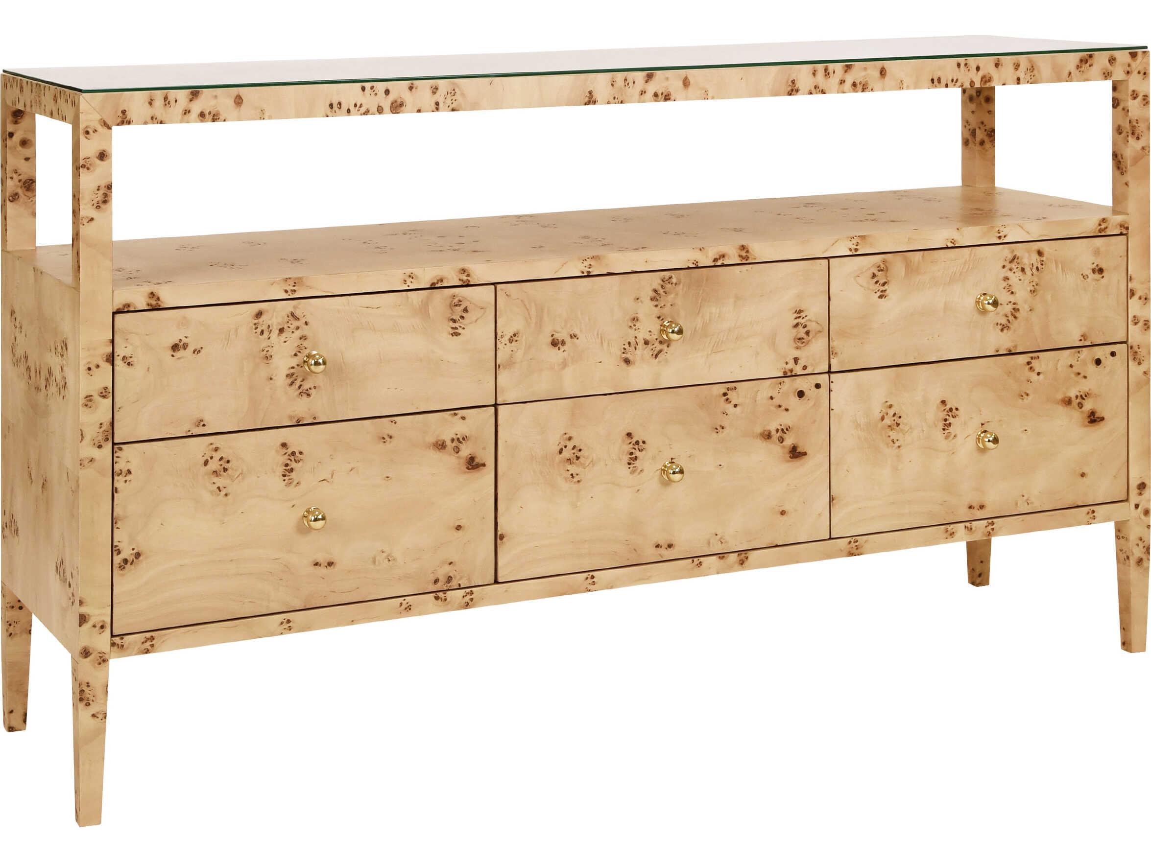 Worlds Away Jordan Rectangular Wood Brown Console Table