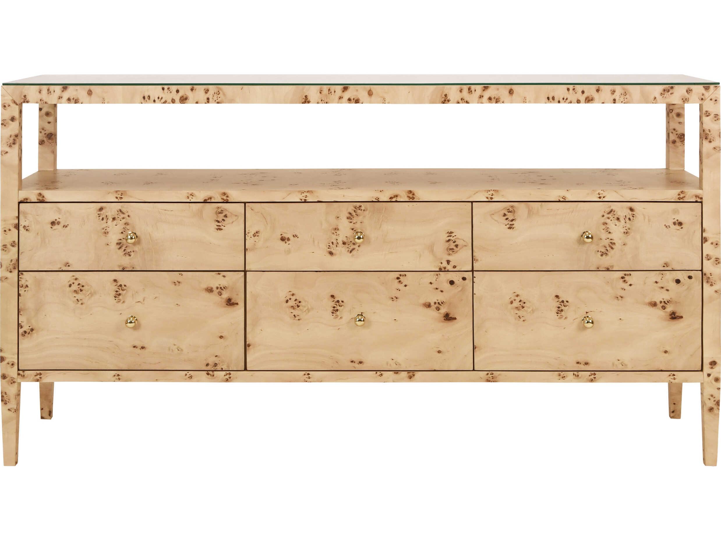 Worlds Away Jordan Rectangular Wood Brown Console Table