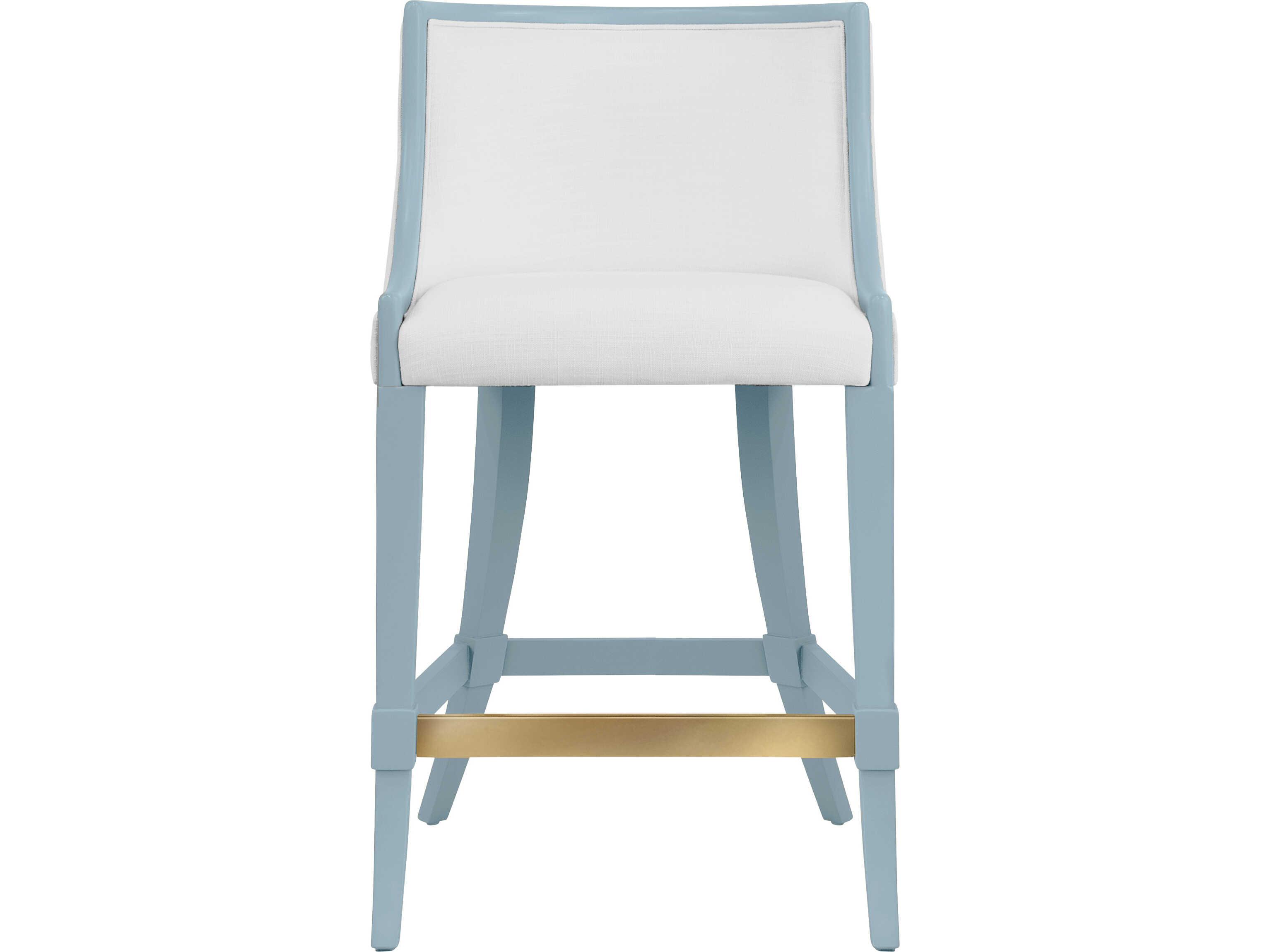 Worlds Away Keaton Blue Upholstered Counter Stool