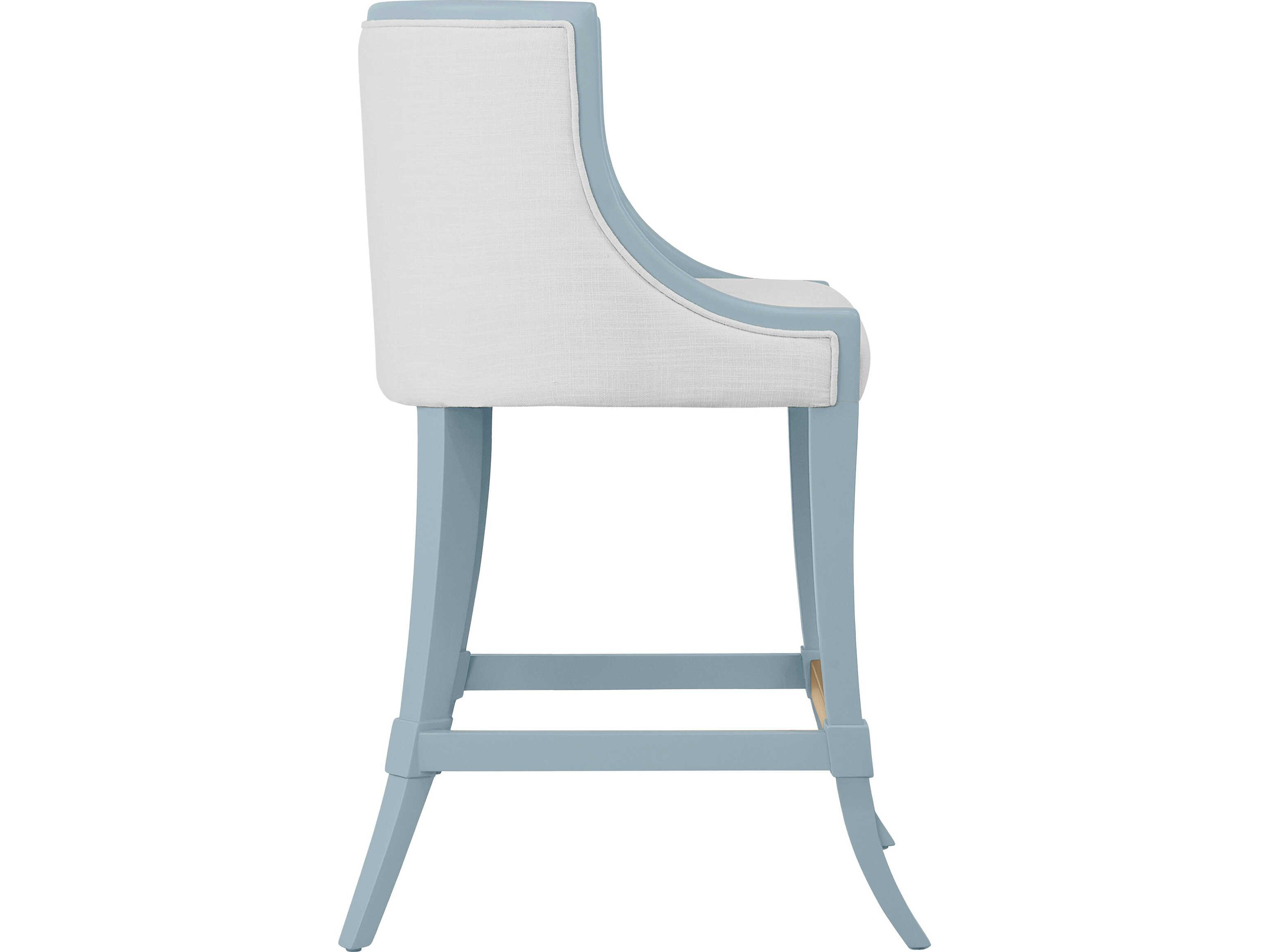 Worlds Away Keaton Blue Upholstered Counter Stool