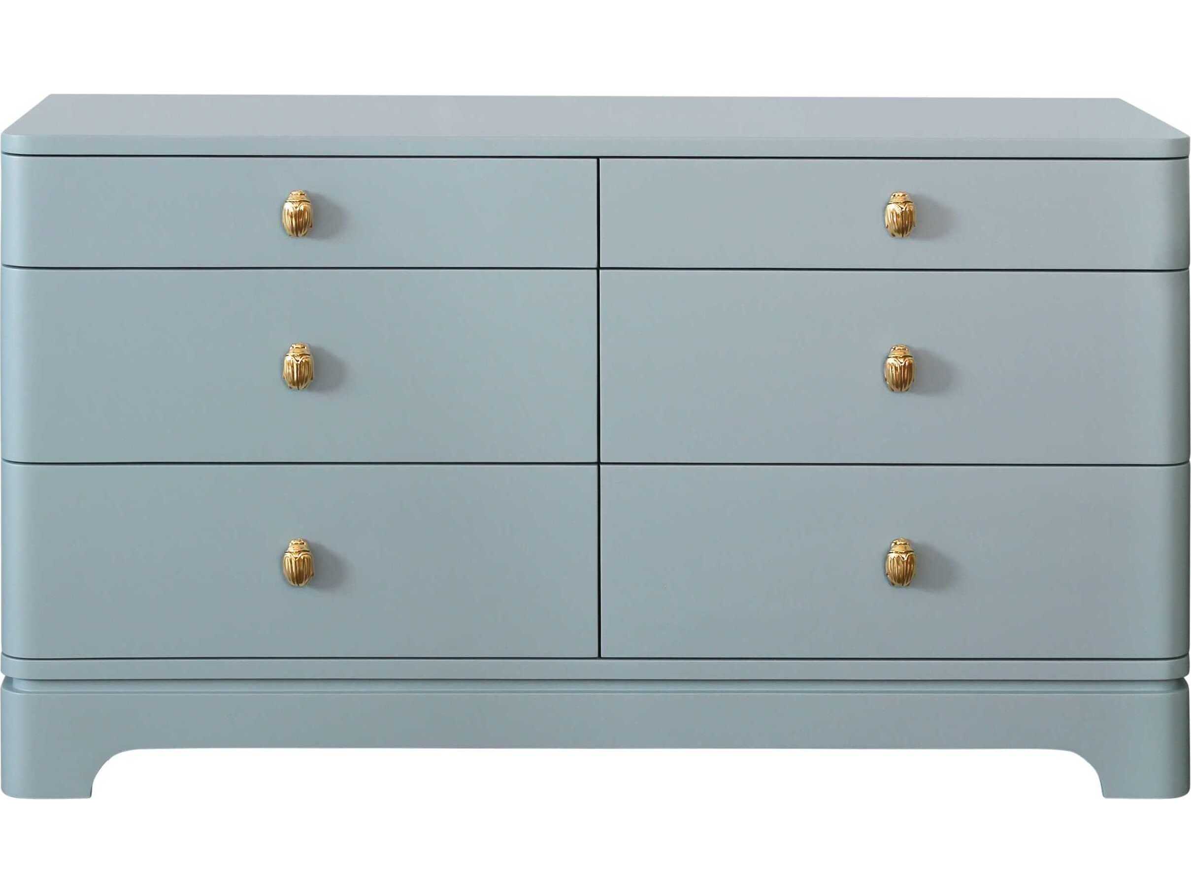 Worlds Away 6-Drawers Blue Double Dresser