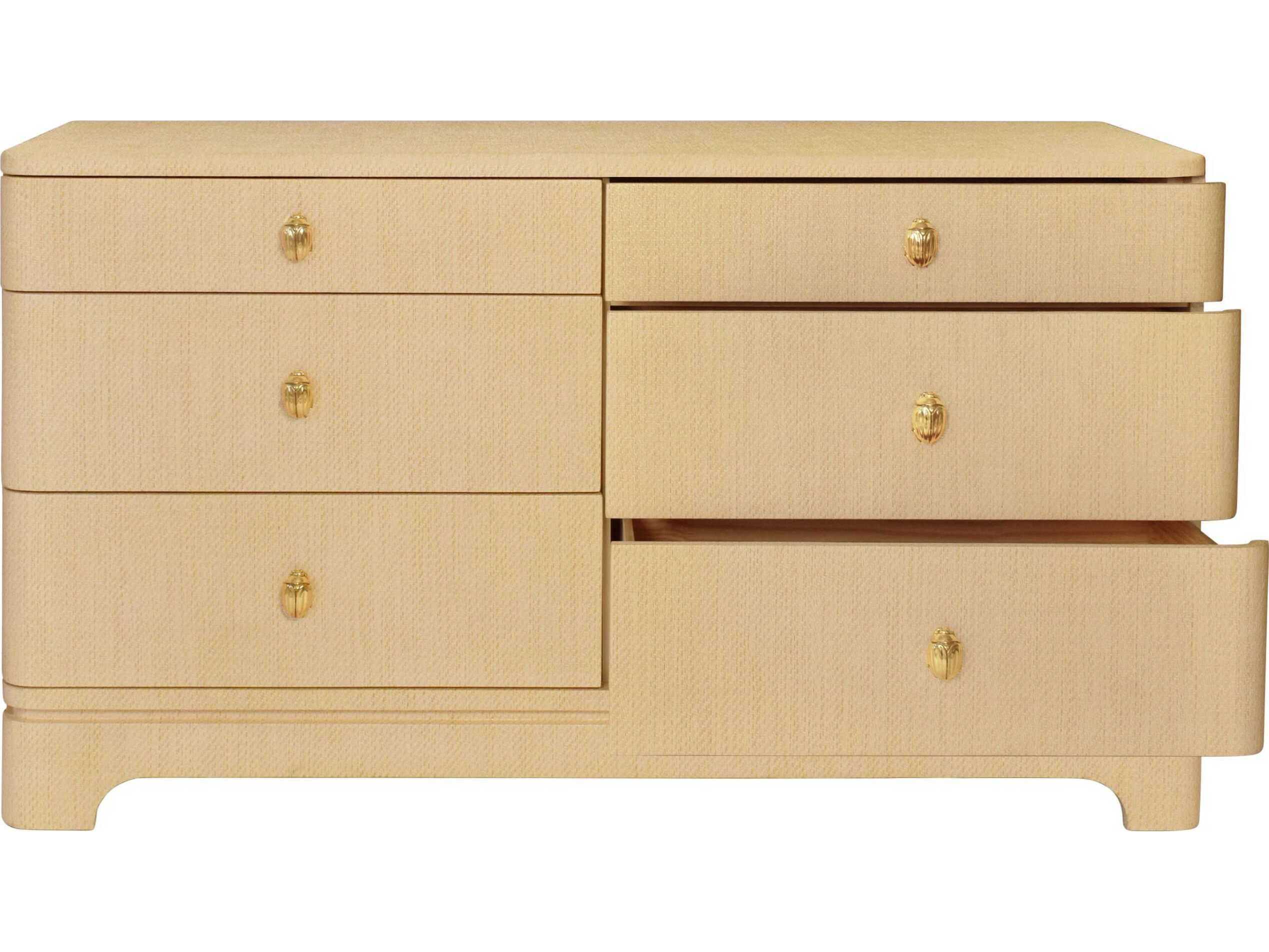 Worlds Away 6-Drawers Brown Double Dresser