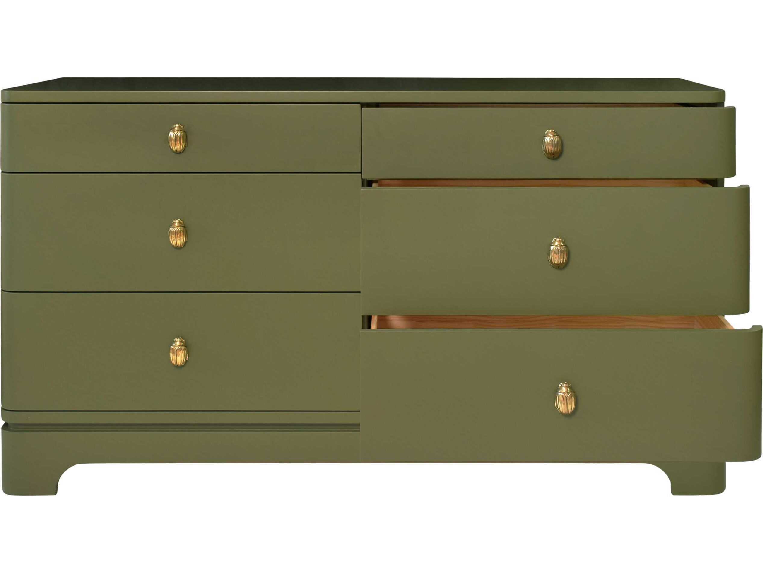 Worlds Away 6-Drawers Green Double Dresser