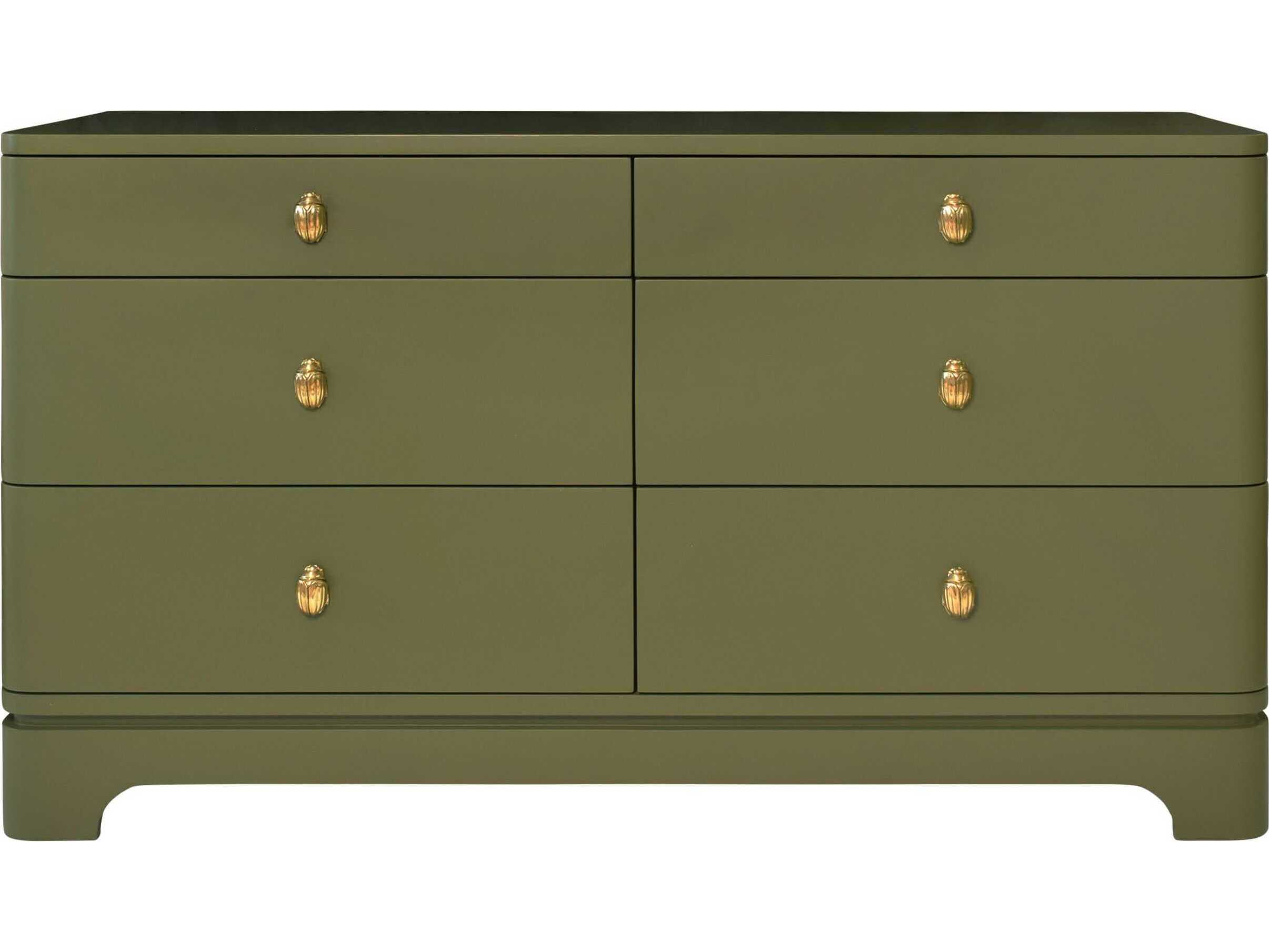 Worlds Away 6-Drawers Green Double Dresser