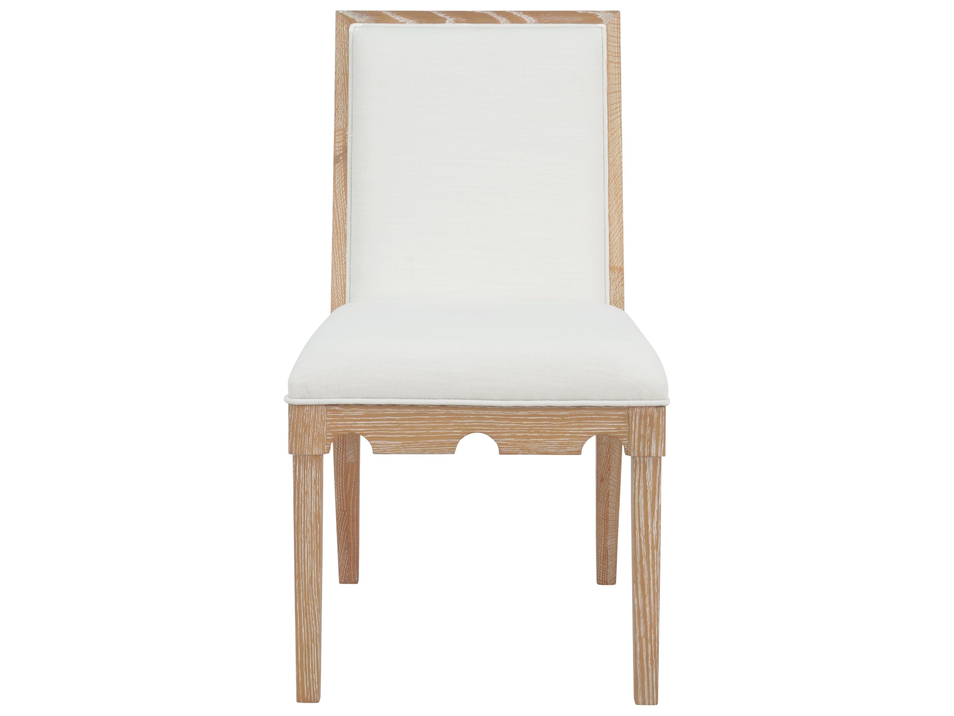 Worlds Away Oak Wood Upholstered Armless Dining Chair