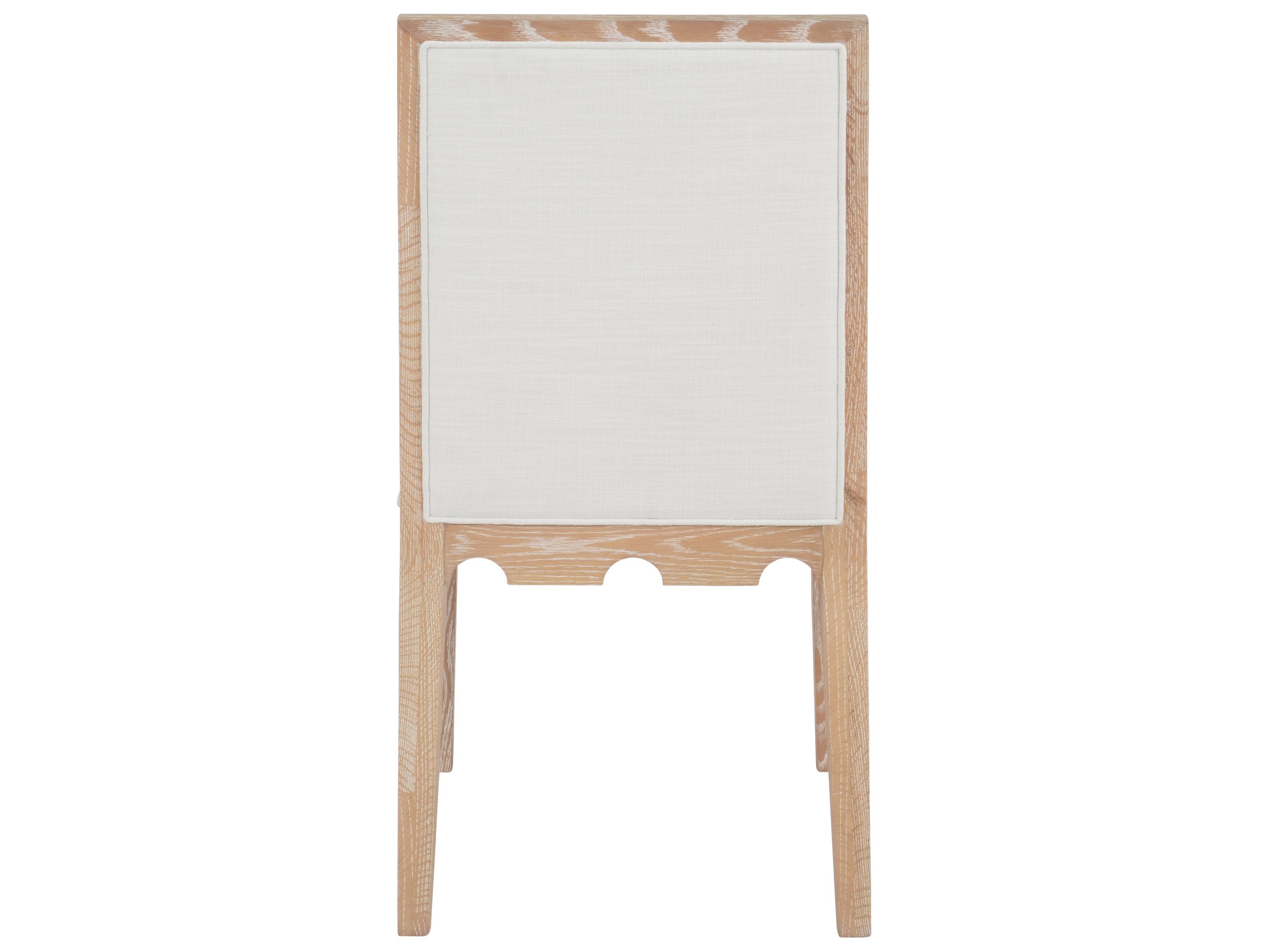 Worlds Away Oak Wood Upholstered Armless Dining Chair