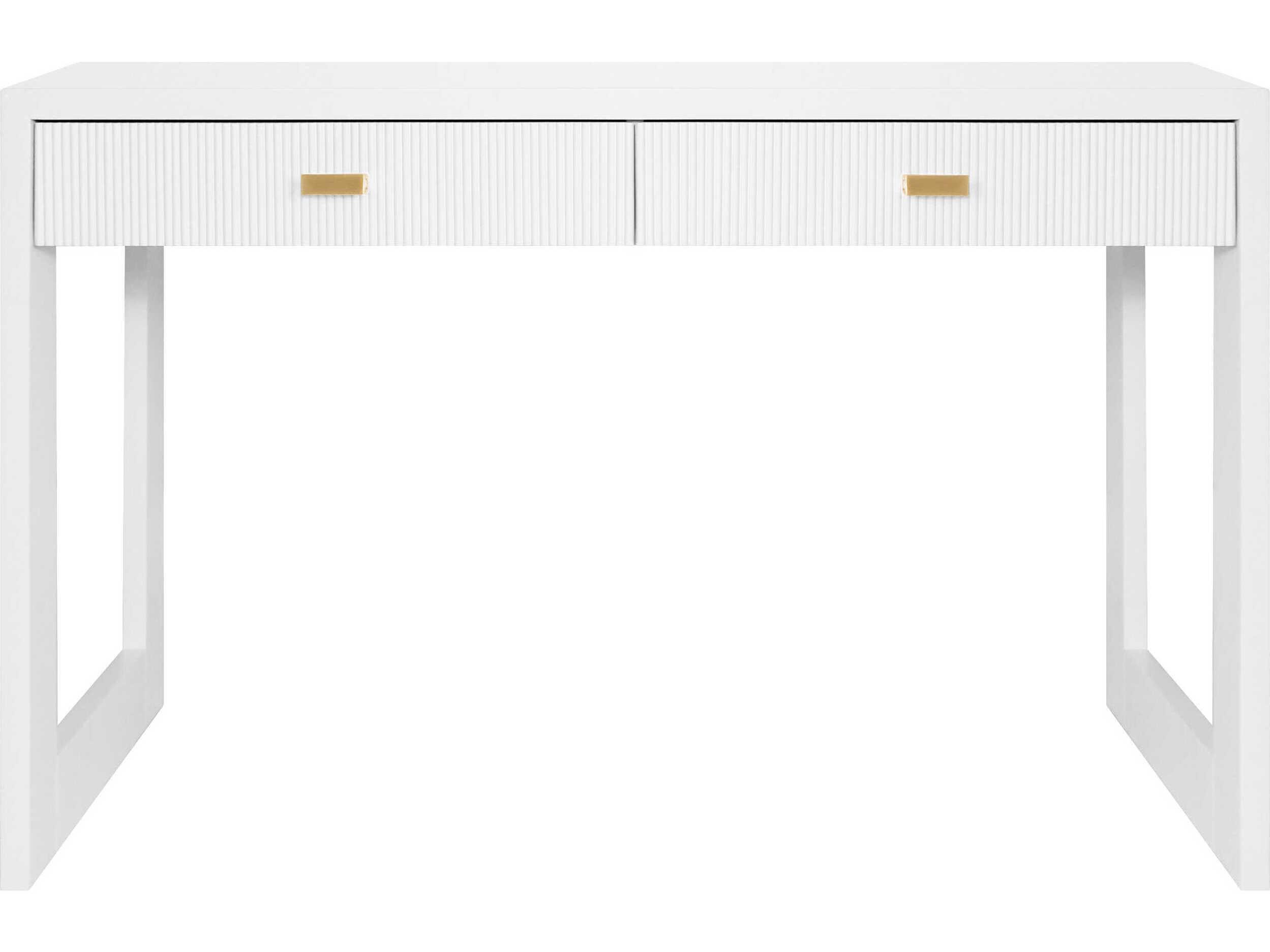 Worlds Away Matte White Lacquer Secretary Desk