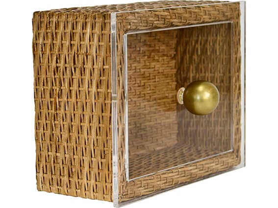 Worlds Away Meryl Brown Storage Bin Small