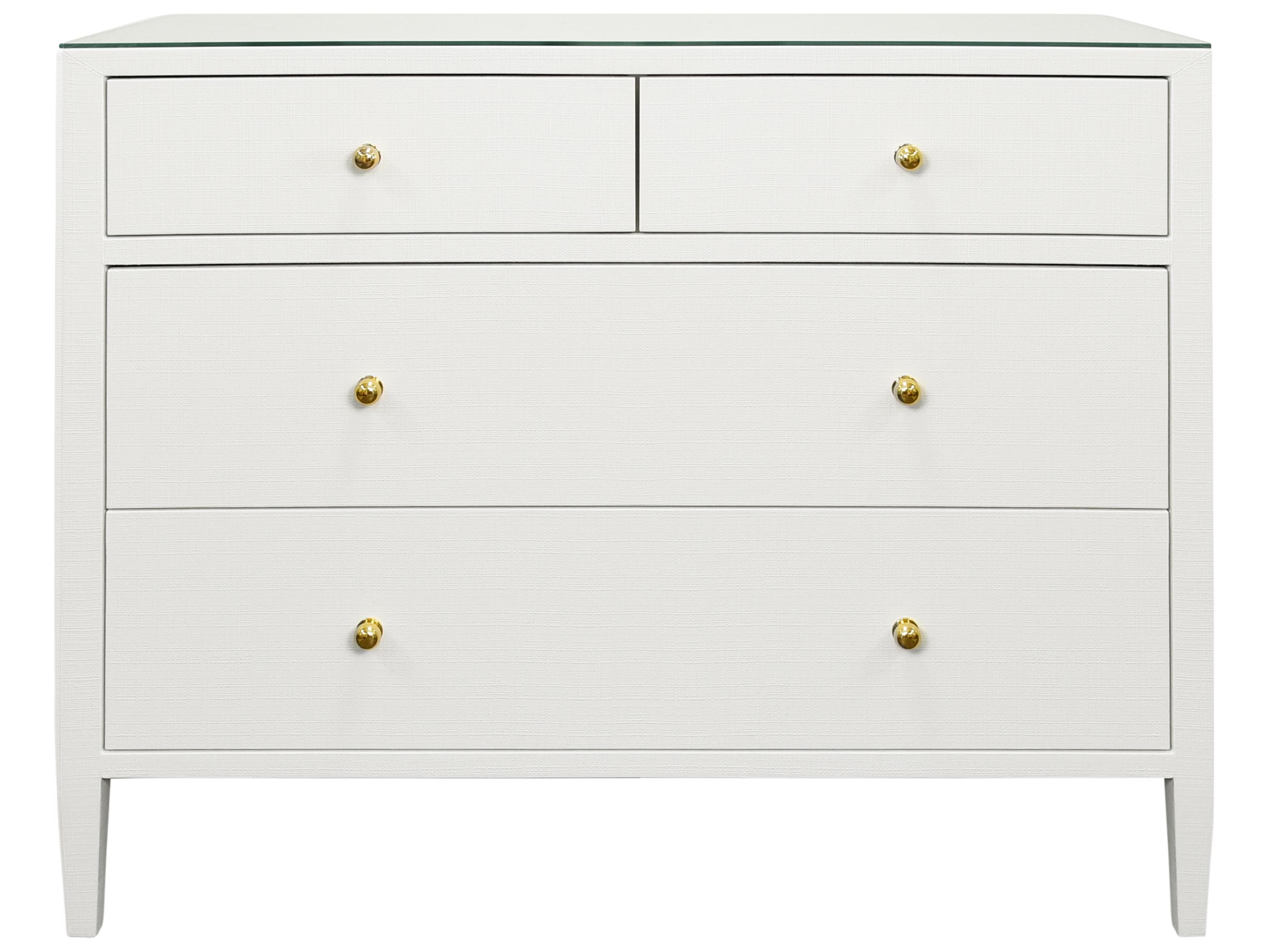 Worlds Away 4-Drawers White Dresser